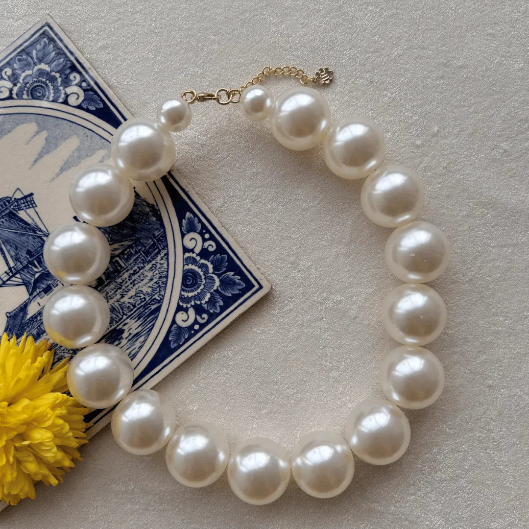 TFC Adorn Big Bold Pearl Beads Statement Necklace
