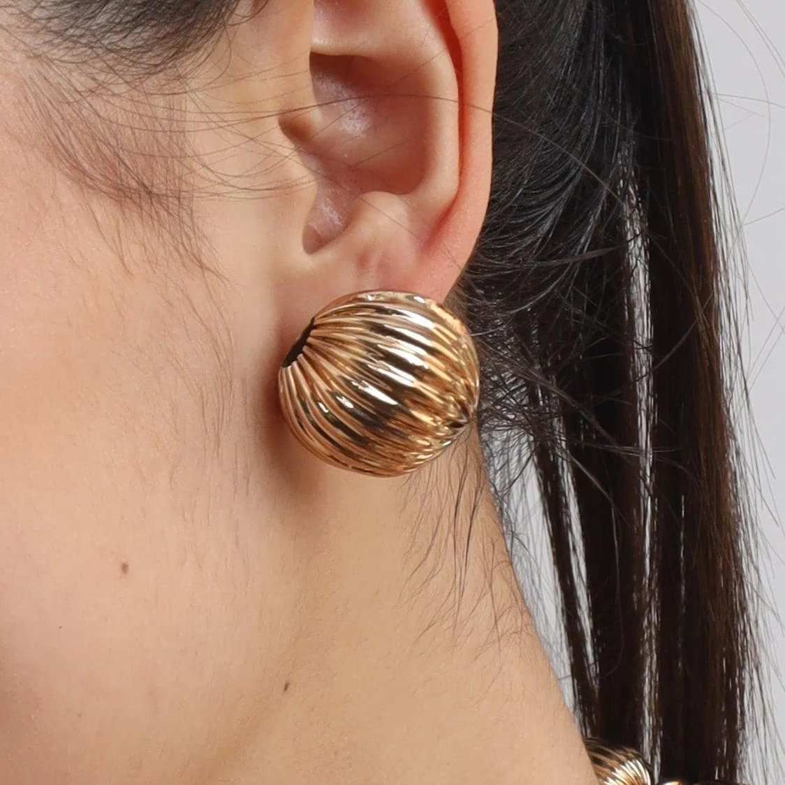 TFC Big Vortex Gold Plated Stud Earrings