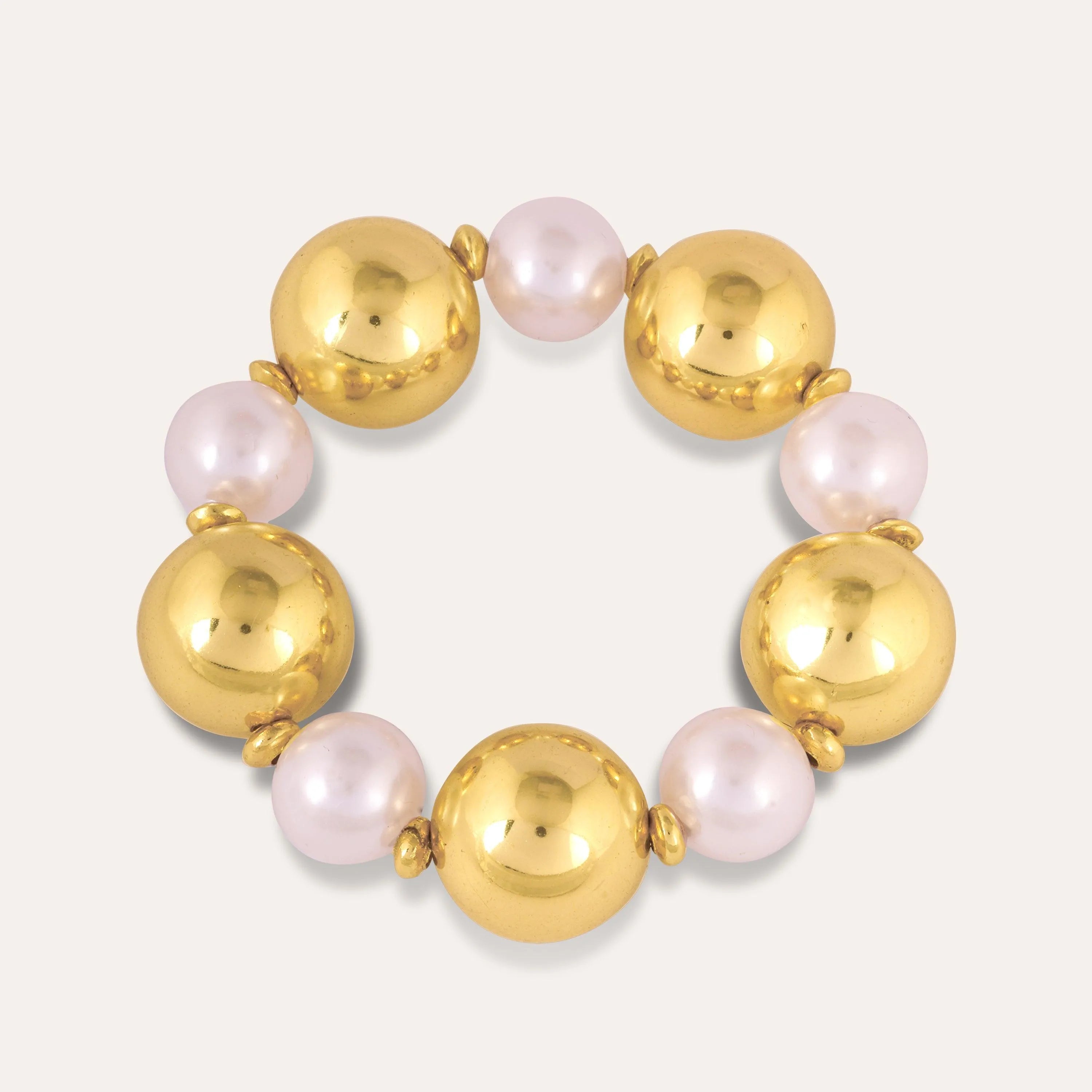 TFC Bold And Gold Pearl Bead Bracelet-Discover our stunning collection of stylish bracelets for women, featuring exquisite pearl bracelets, handcrafted beaded bracelets, and elegant gold-plated designs. Enjoy cheapest anti-tarnish fashion jewellery and long-lasting brilliance onl