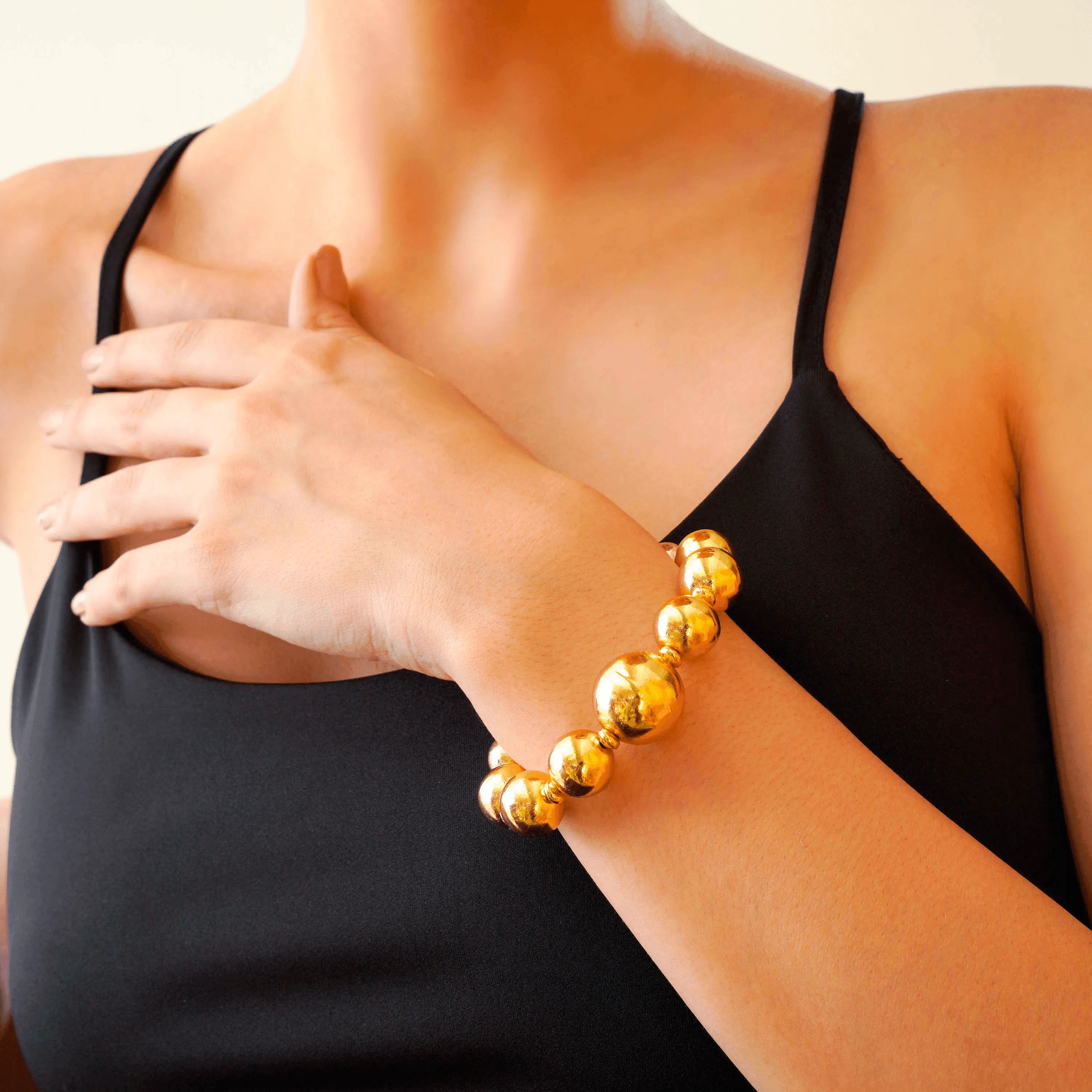 TFC Bold Beads Gold Plated Single Bracelet-Discover our stunning collection of stylish bracelets for women, featuring exquisite pearl bracelets, handcrafted beaded bracelets, and elegant gold-plated designs. Enjoy cheapest anti-tarnish fashion jewellery and long-lasting brilliance only at The Fun Company.