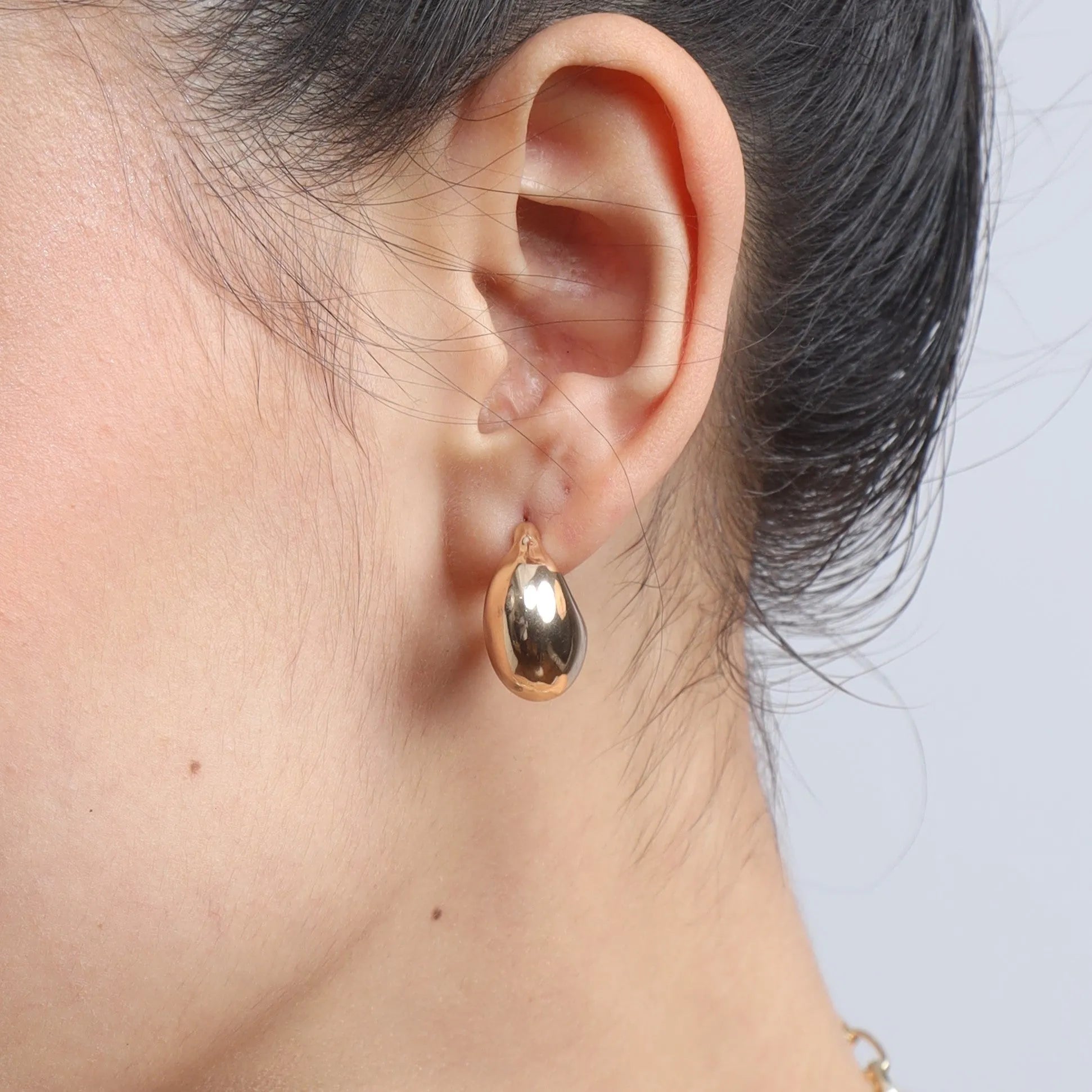 TFC Chic Bottega Bold Stud Gold Plated Earrings