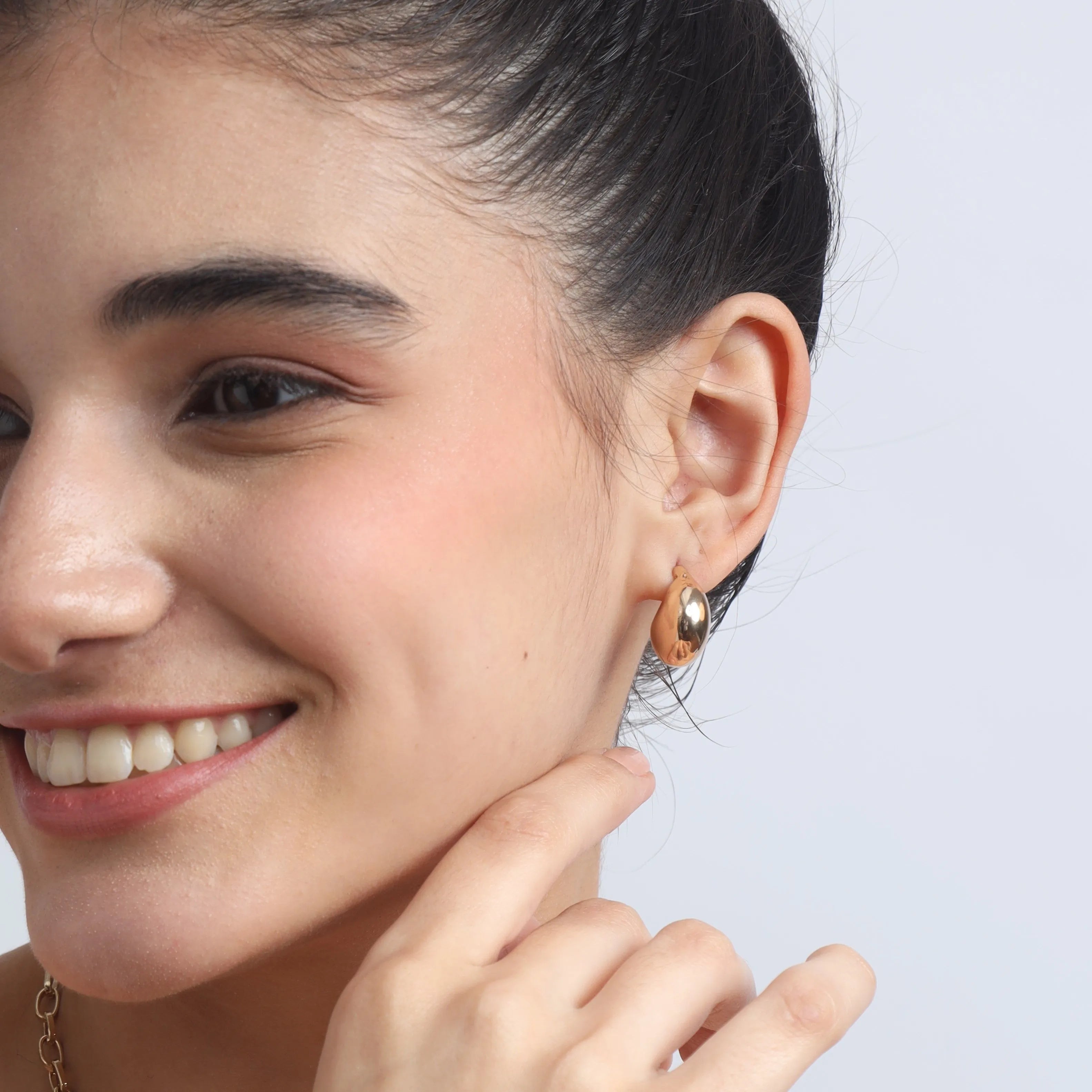 TFC Chic Bottega Bold Stud Gold Plated Earrings