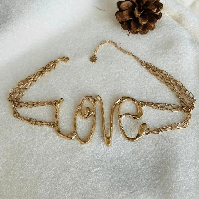 TFC Chic Love Gold Plated Choker Necklace