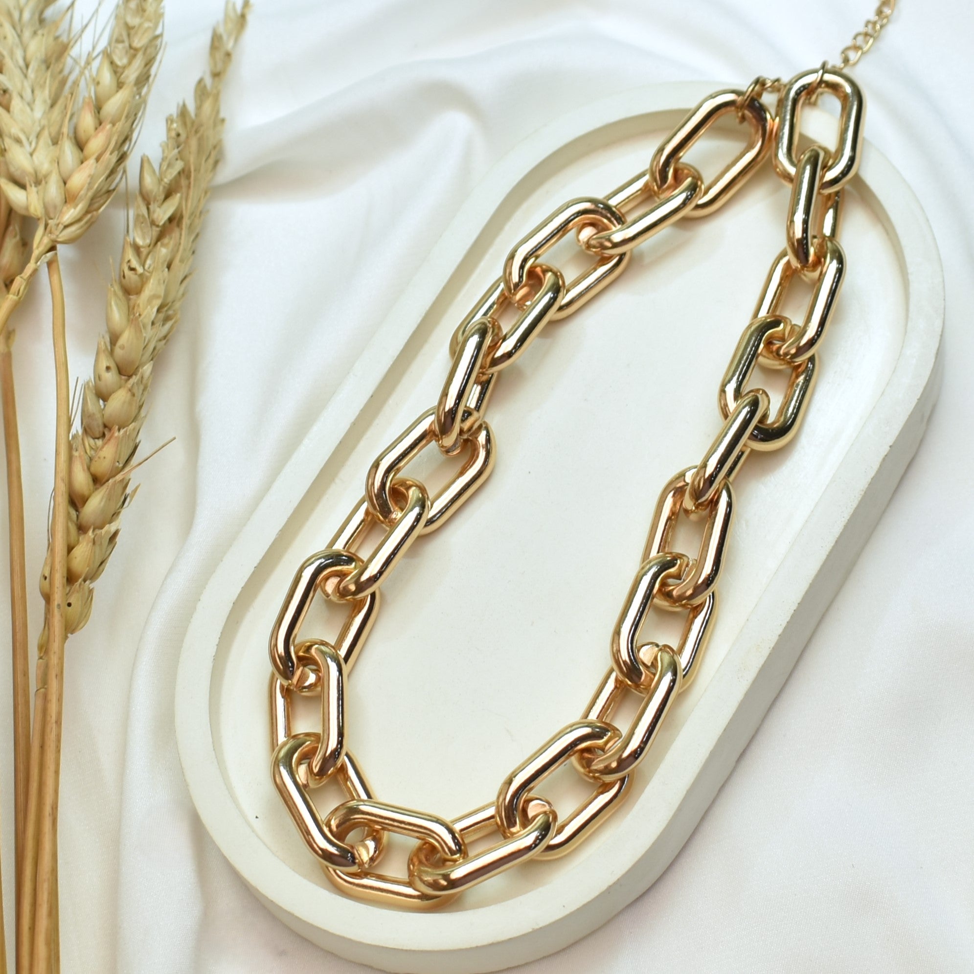 TFC Chunky Link Gold Plated Chain Necklace