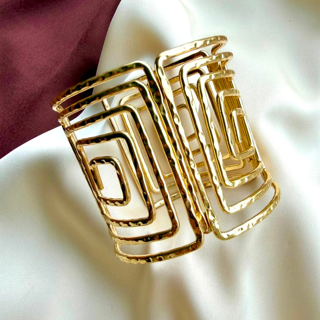 TFC Adjustable Trap Wrap Gold Plated Bracelet Cuff