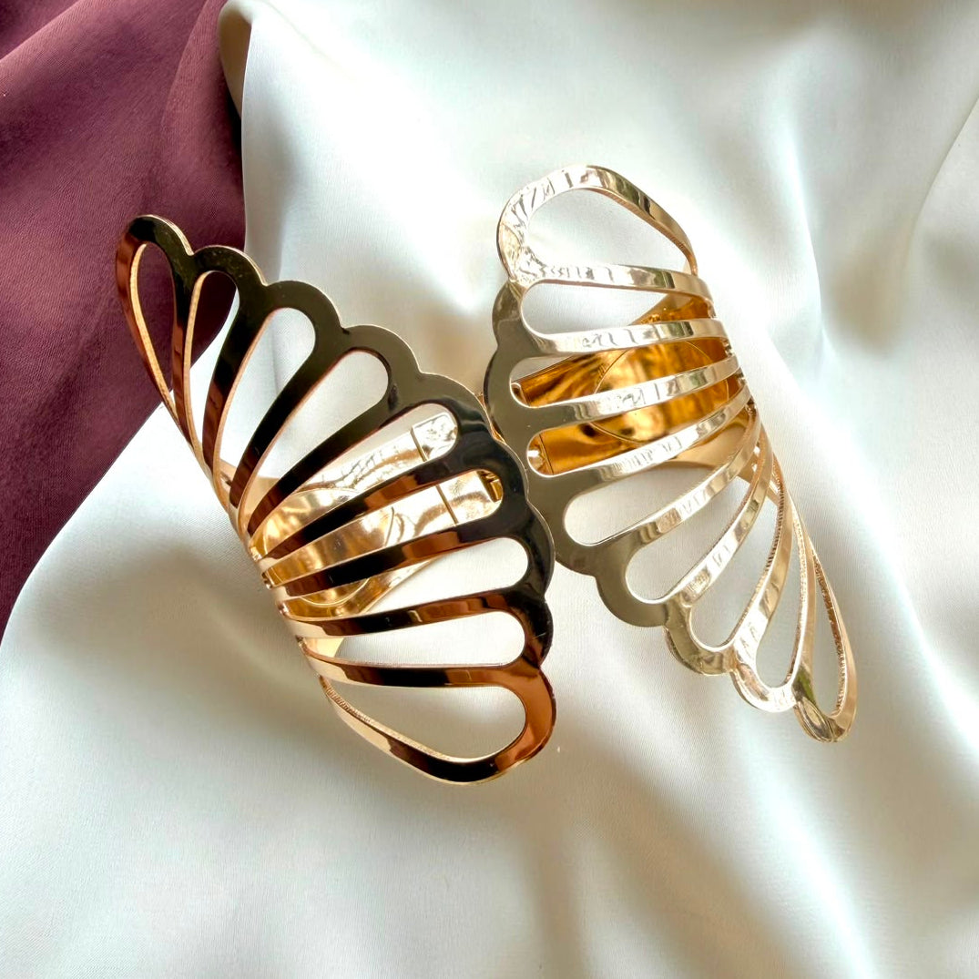 TFC Size 2.6 Designer Wings Gold Plated Bangle