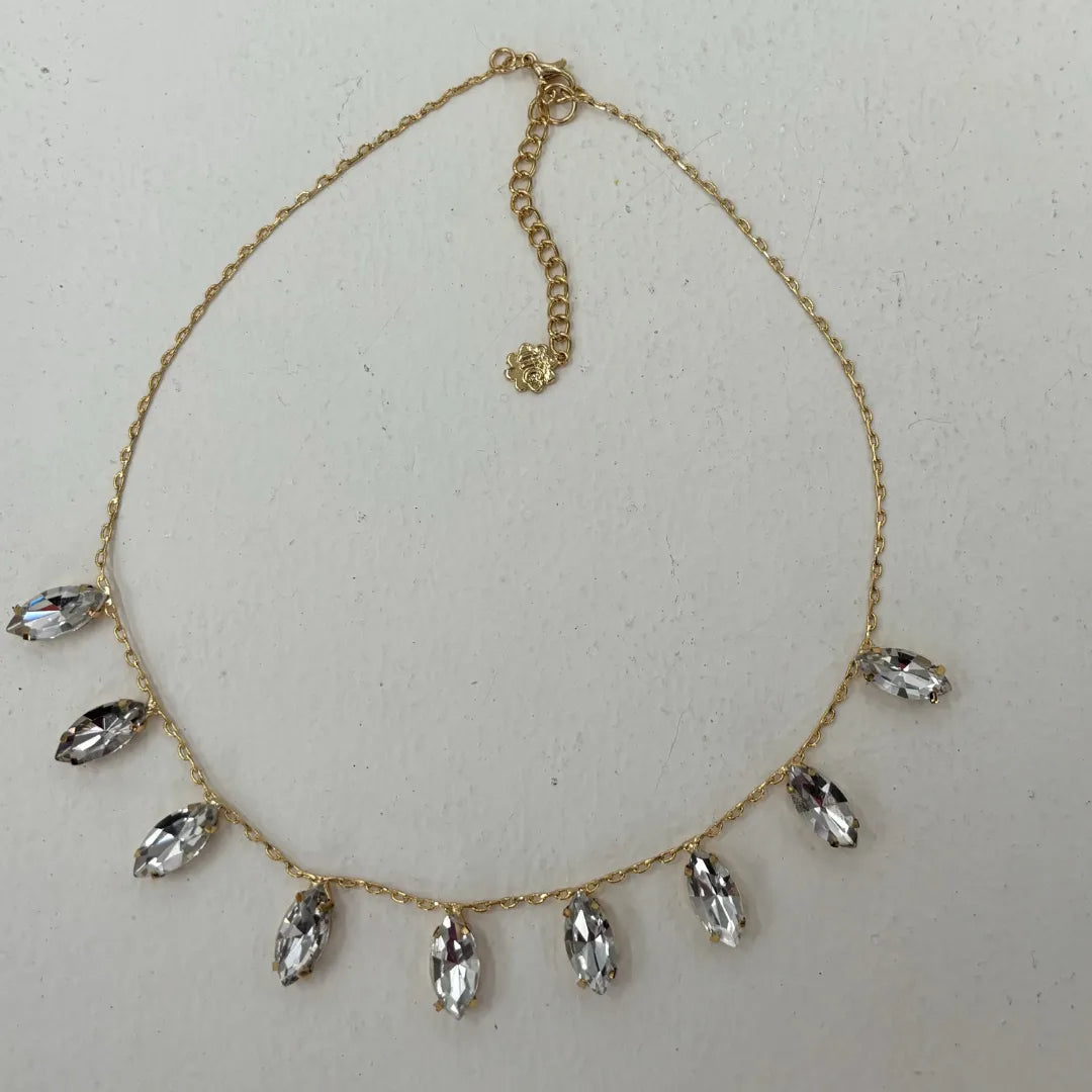 TFC Drop Diamond 24K Gold Plated Dainty Necklace