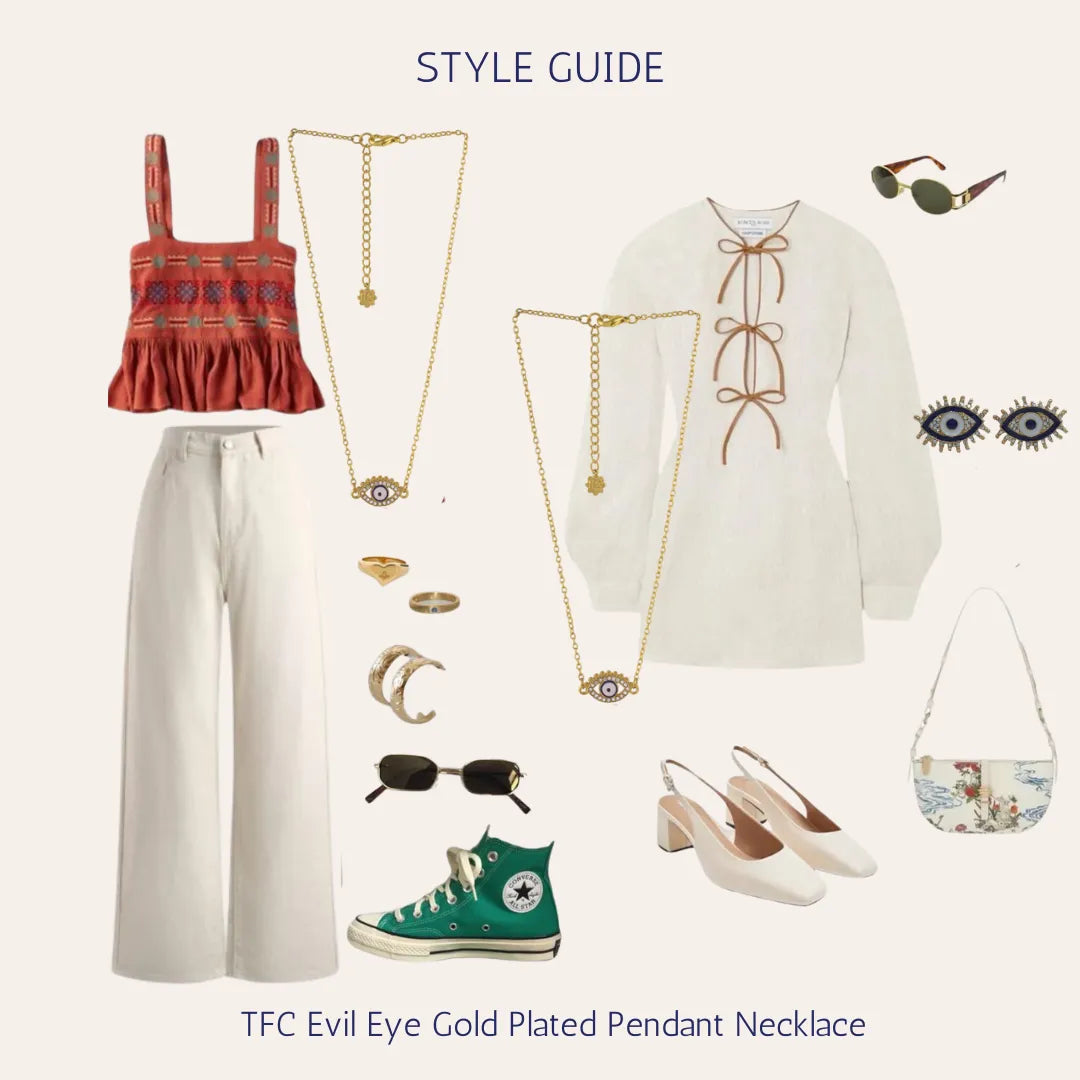 TFC Evil Eye Gold Plated Pendant Necklace