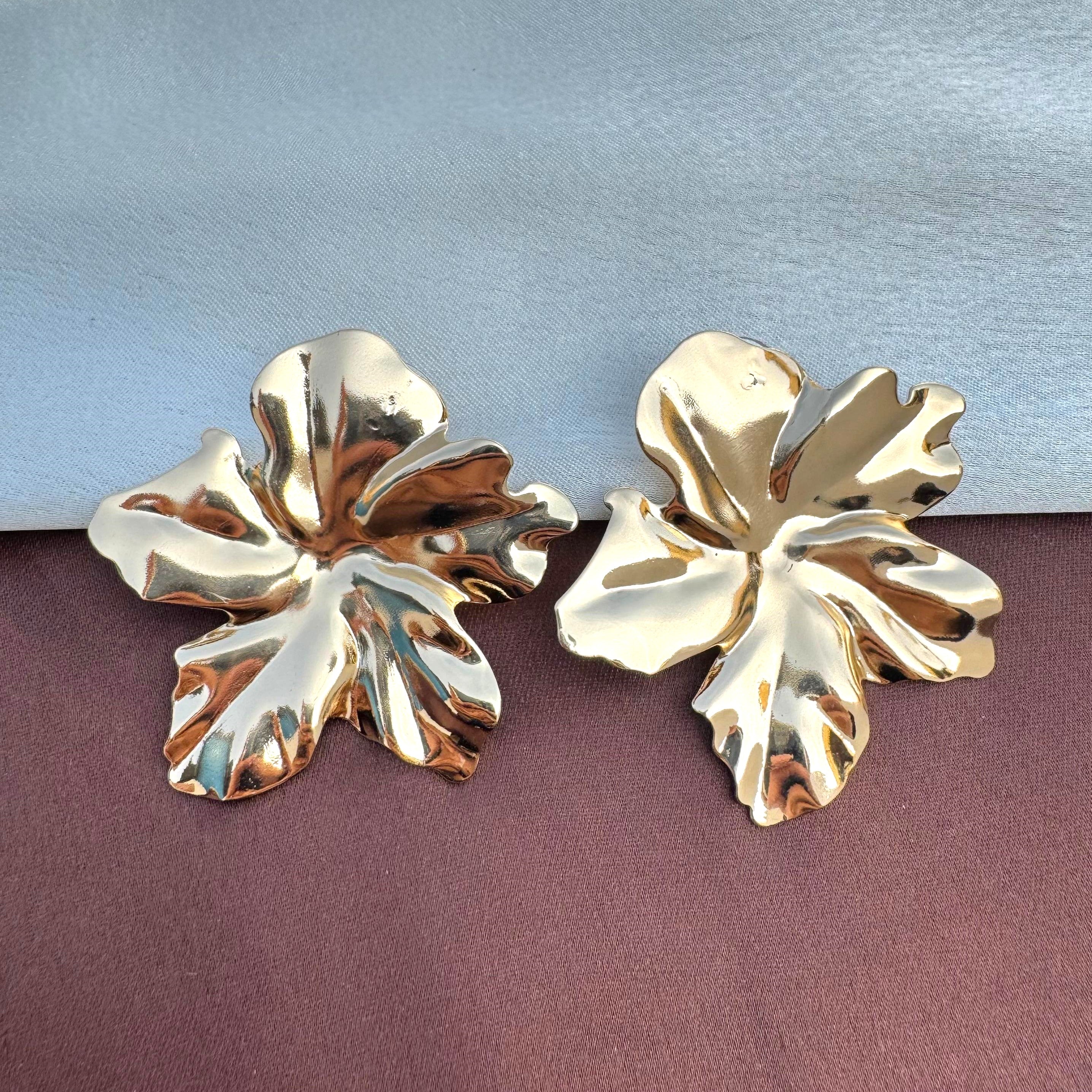 TFC Floral Luxe Gold Plated Stud Earrings