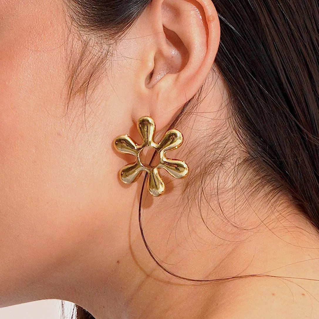 TFC Flower Petal Gold Plated Earrings-Discover daily wear gold earrings including stud earrings, hoop earrings, and pearl earrings, perfect as earrings for women and earrings for girls.Find the cheapest fashion jewellery which is anti-tarnish only at The Fun company
