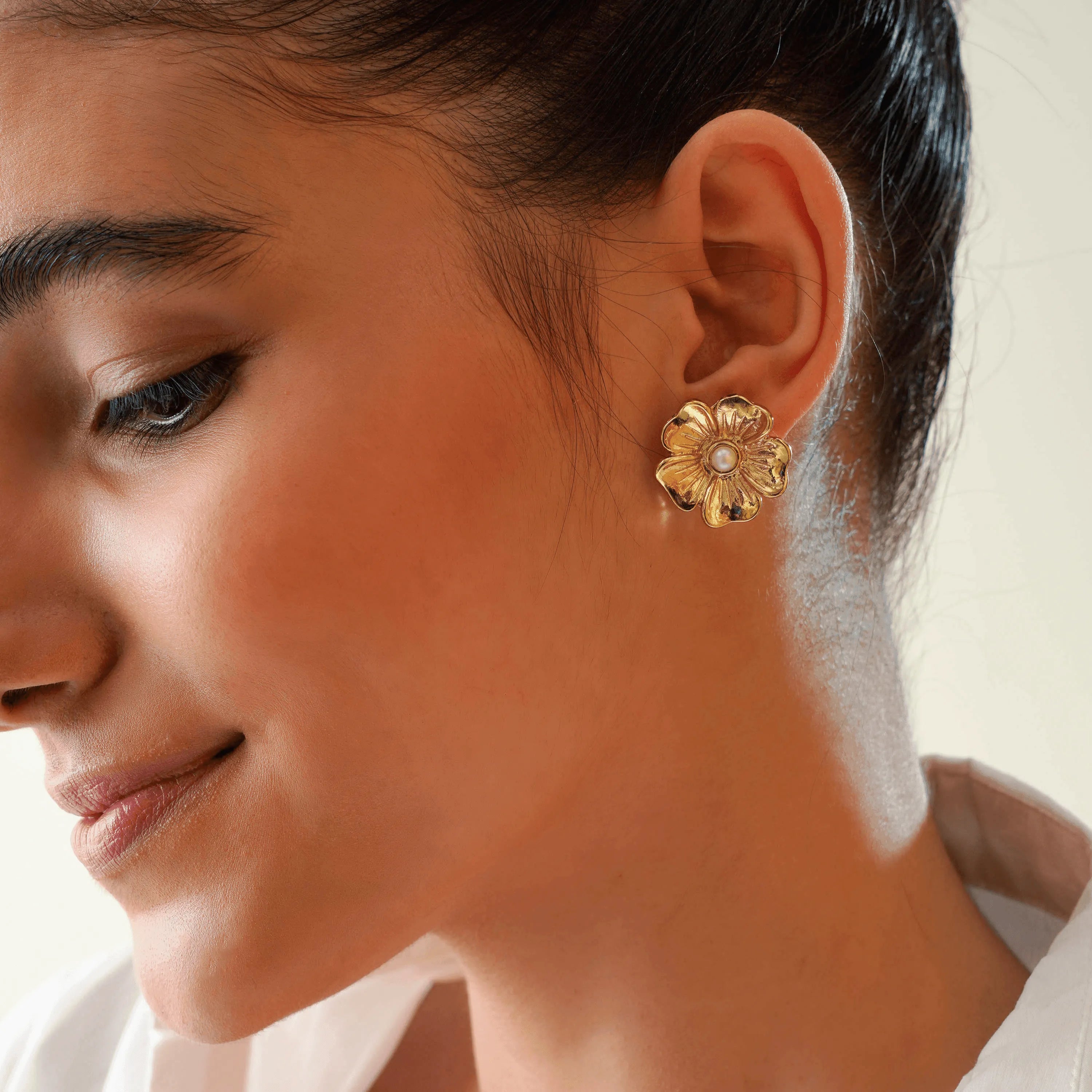 TFC Flower Whisperers Gold Plated Stud Earrings