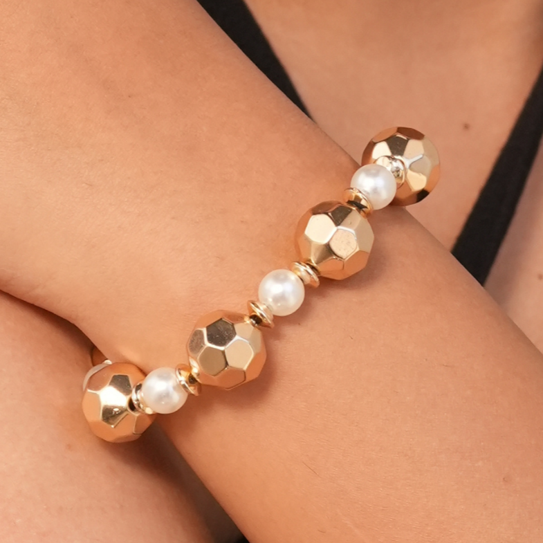 TFC Glamour Pearl Gold Plated Adjustable Bracelet