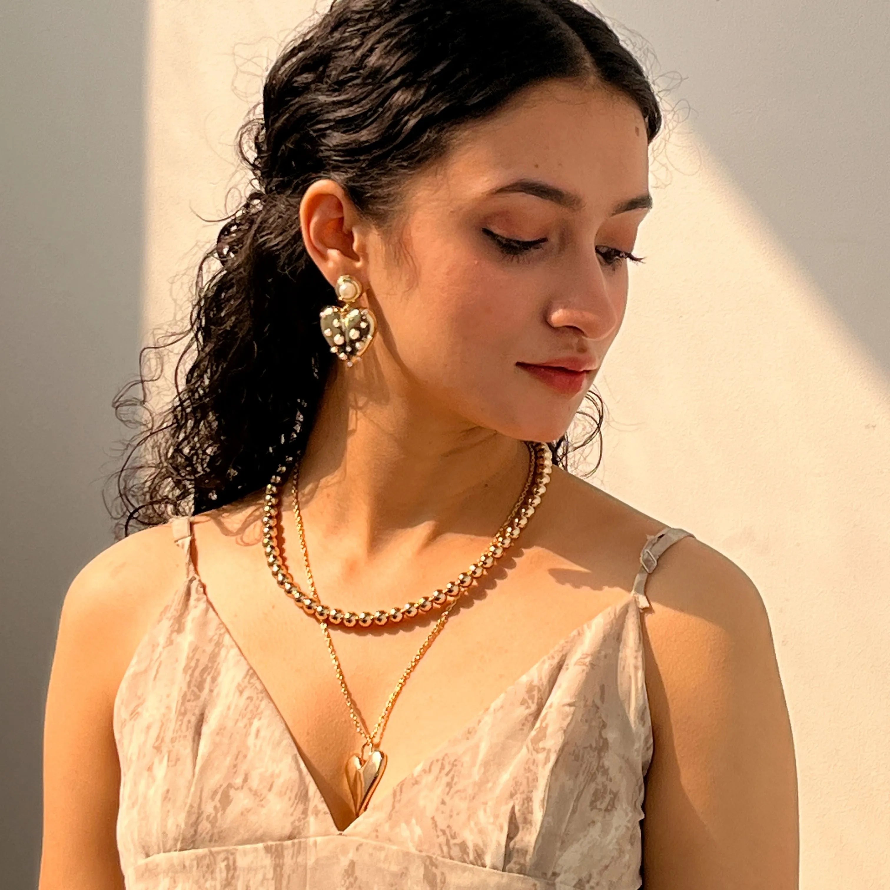 TFC Love Pump Gold Plated Layered Necklace