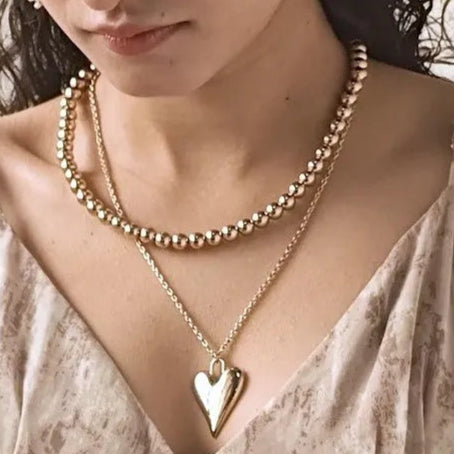 TFC Love Pump Gold Plated Layered Necklace