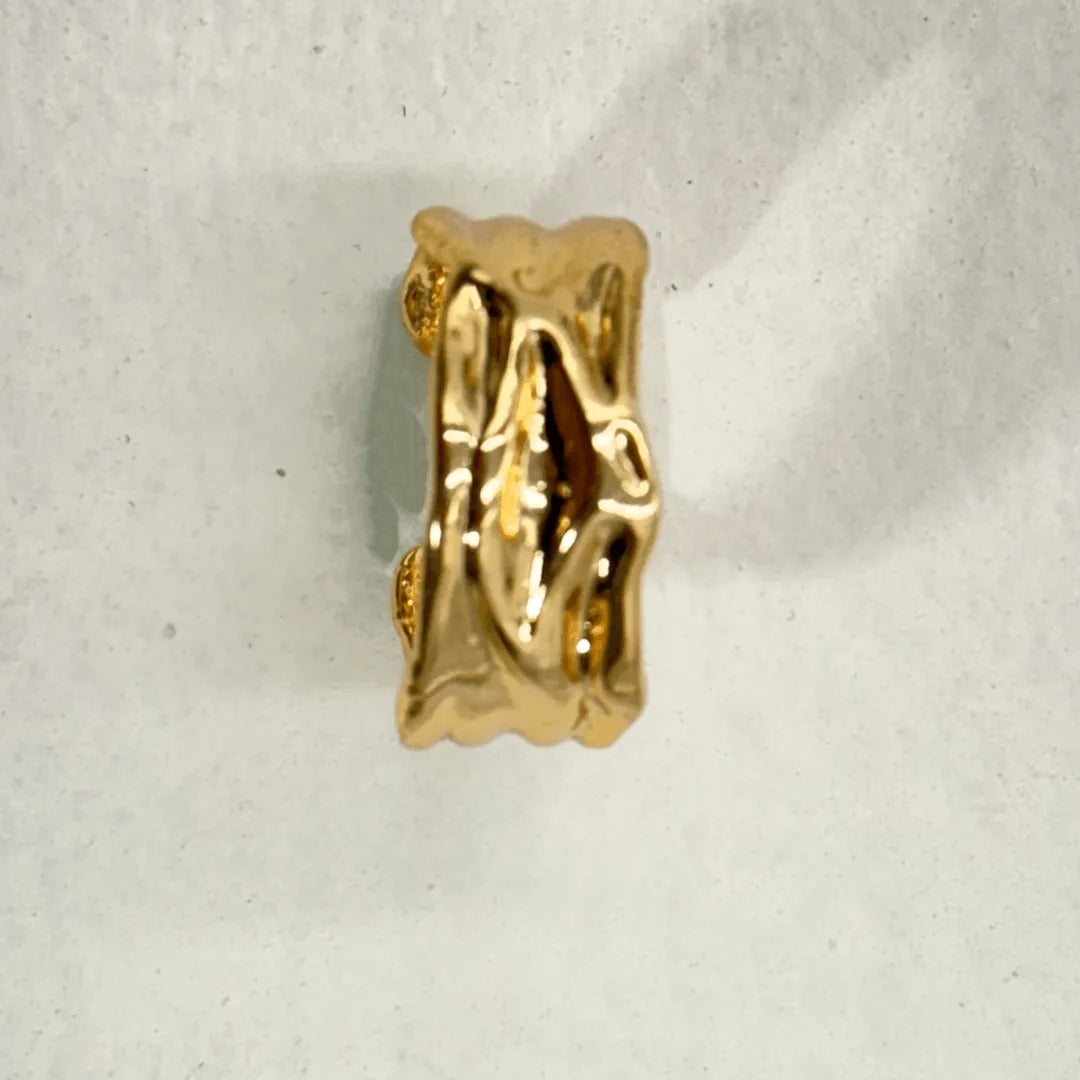 TFC Mashed Glow Gold Plated Adjustable Ring