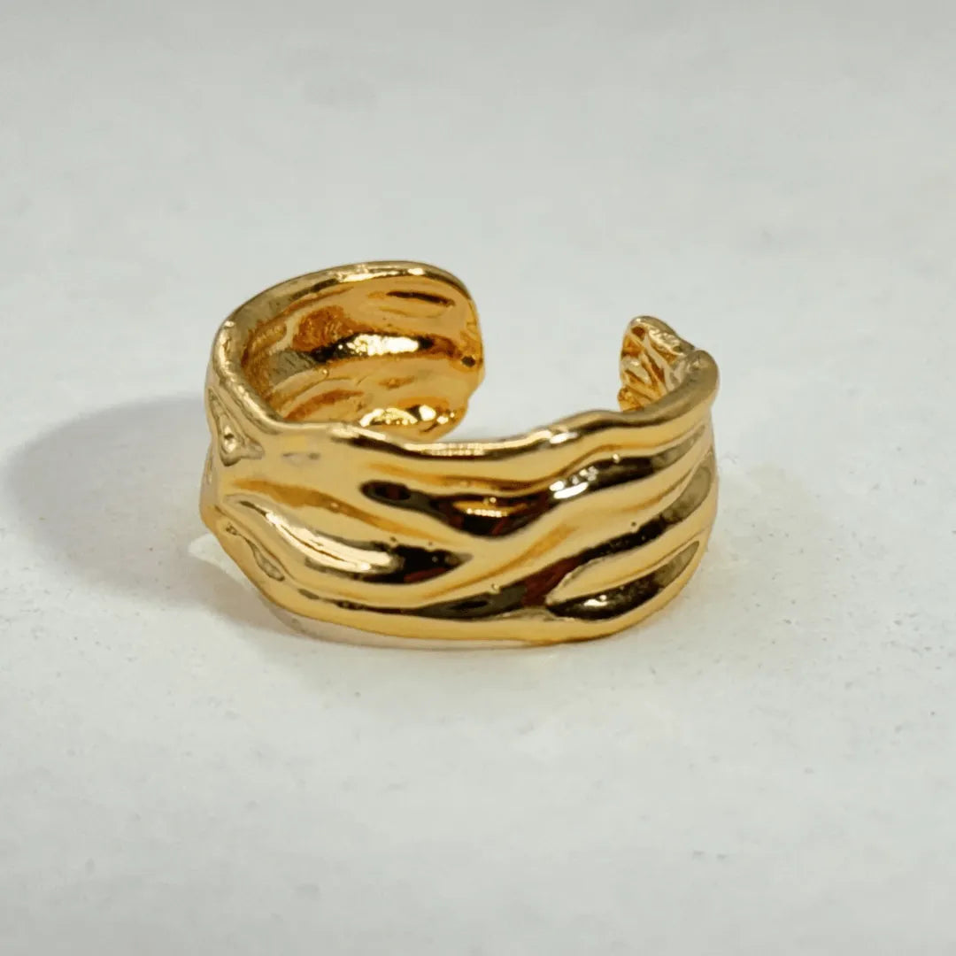 TFC Mashed Glow Gold Plated Adjustable Ring