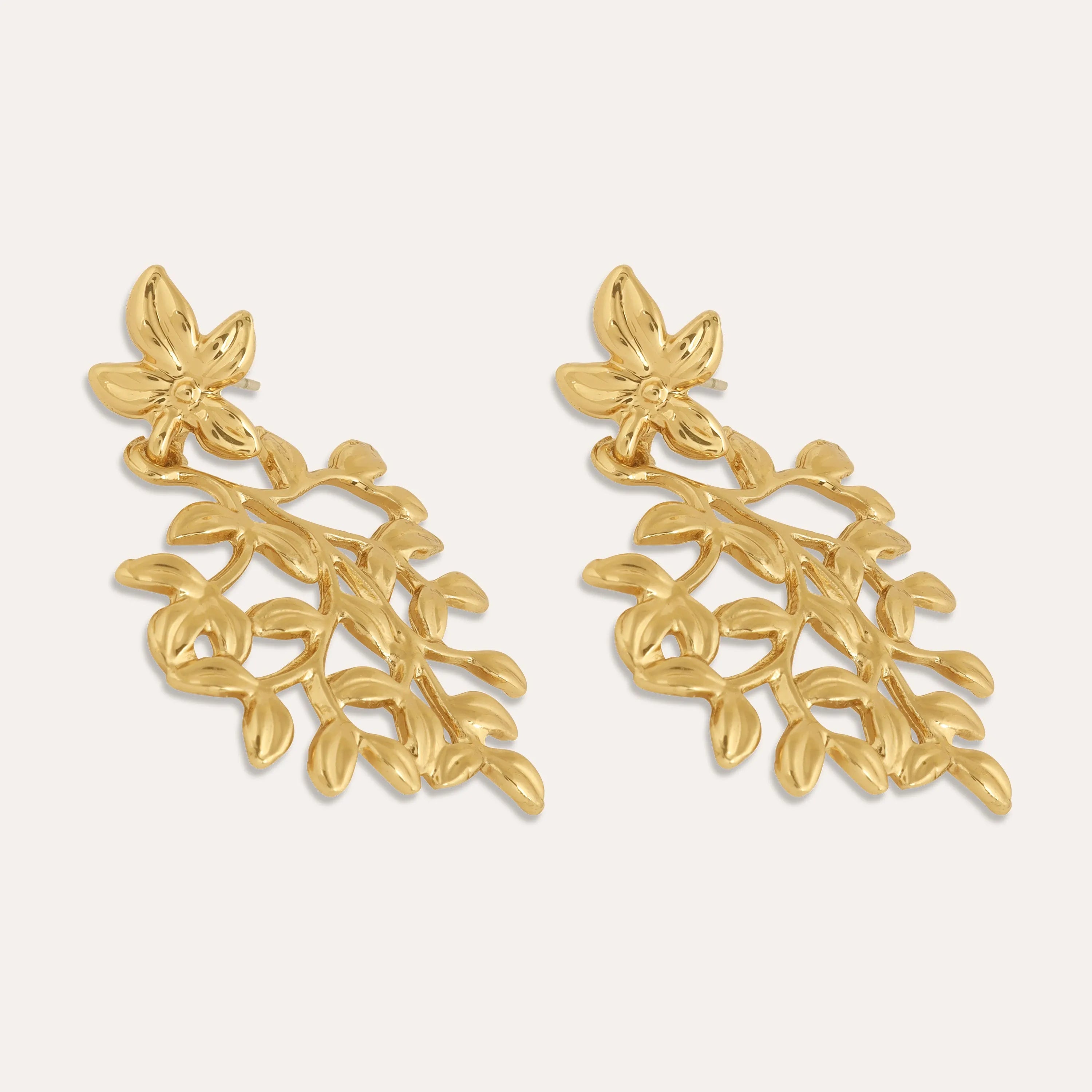TFC Mosaic Leaves Gold Plated Dangler Earrings- Discover daily wear gold earrings including stud earrings, hoop earrings, and pearl earrings, perfect as earrings for women and earrings for girls.Find the cheapest fashion jewellery which is anti-tarnish only at The Fun company