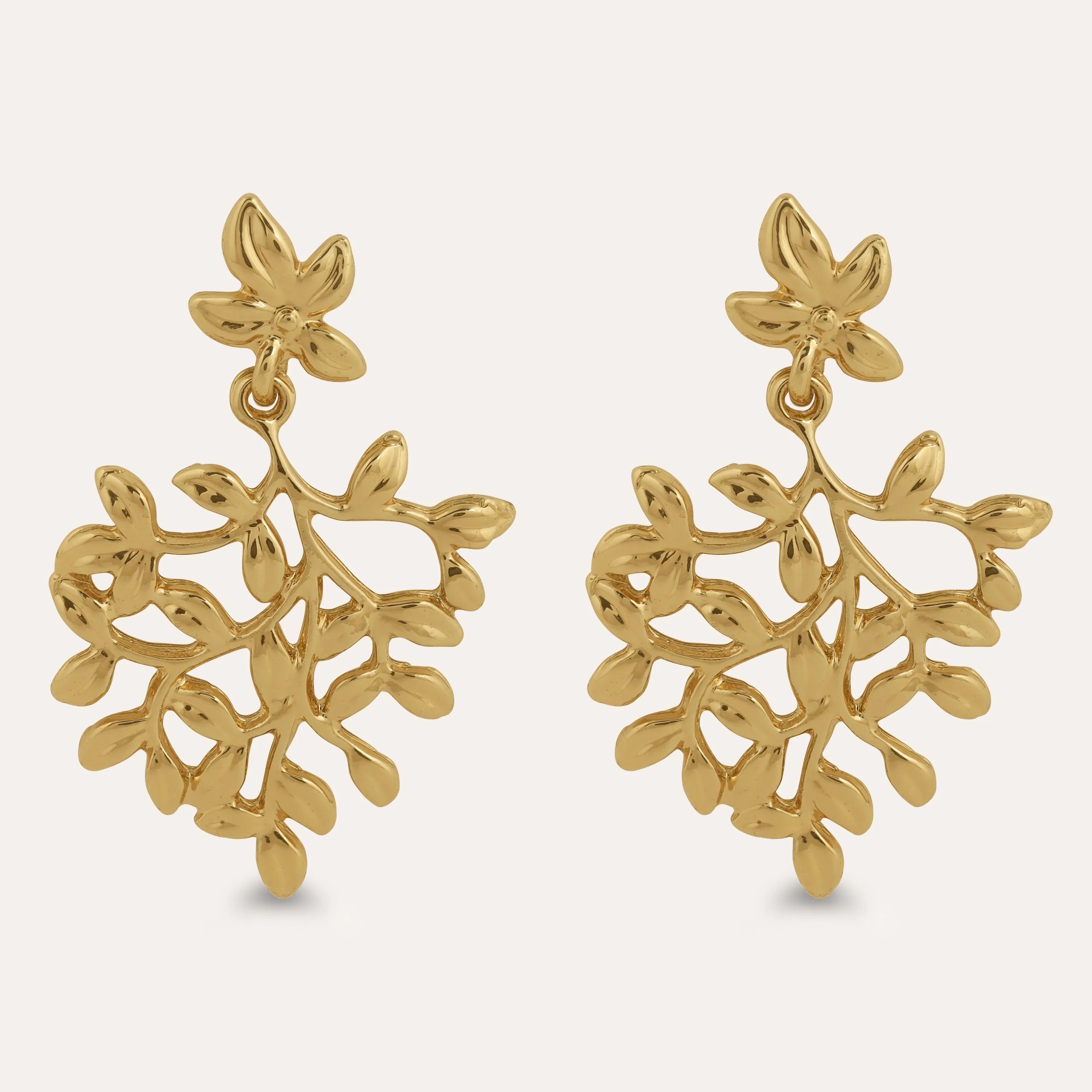 TFC Mosaic Leaves Gold Plated Dangler Earrings- Discover daily wear gold earrings including stud earrings, hoop earrings, and pearl earrings, perfect as earrings for women and earrings for girls.Find the cheapest fashion jewellery which is anti-tarnish only at The Fun company