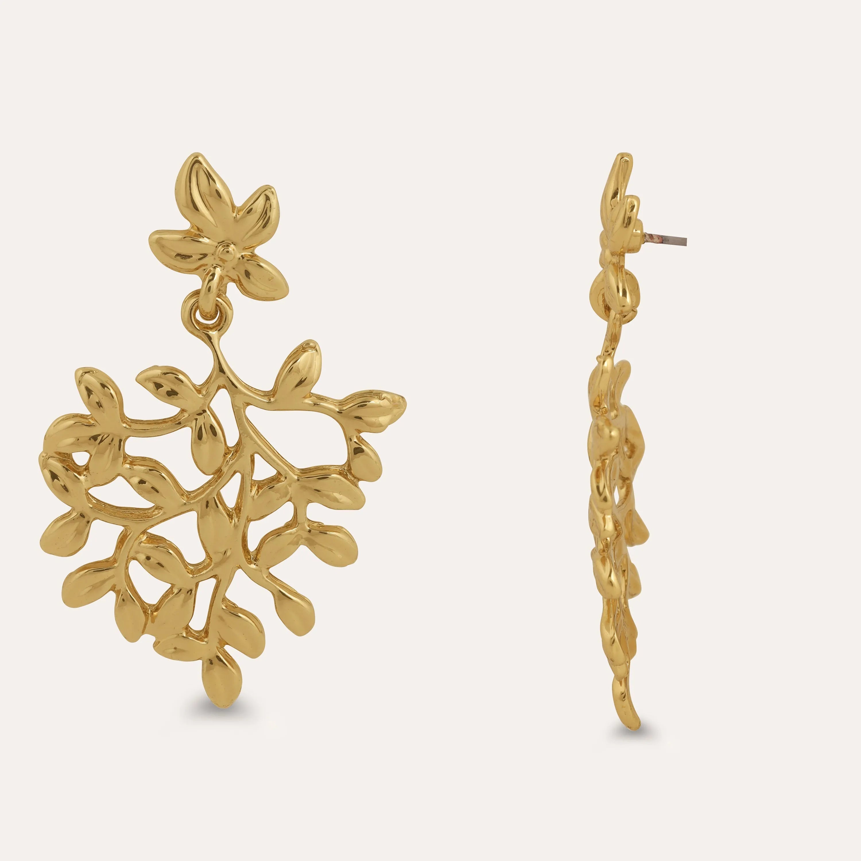 TFC Mosaic Leaves Gold Plated Dangler Earrings- Discover daily wear gold earrings including stud earrings, hoop earrings, and pearl earrings, perfect as earrings for women and earrings for girls.Find the cheapest fashion jewellery which is anti-tarnish only at The Fun company