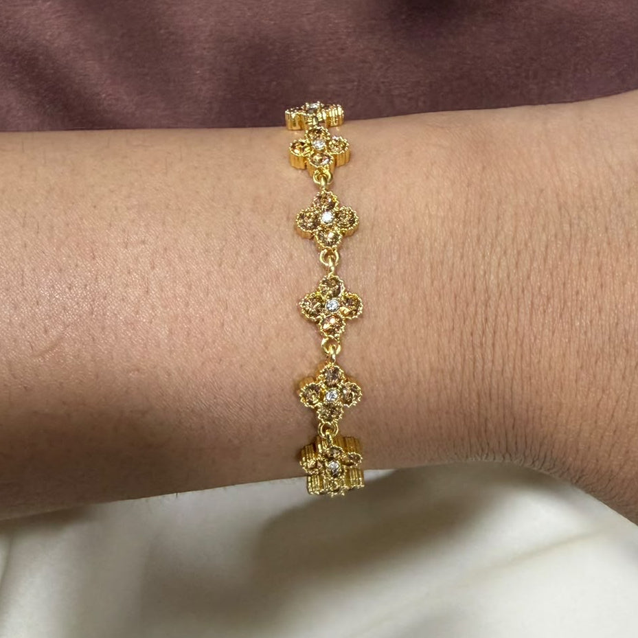 TFC Size 2.6 Golden Flower Gold Plated Bracelet
