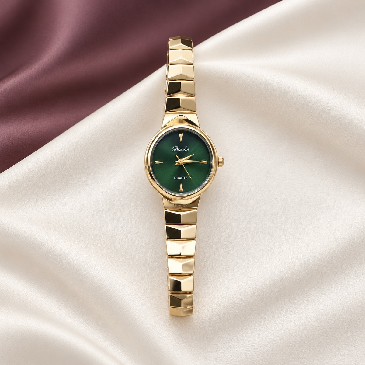 TFC Green Oval Gold Plated Watch