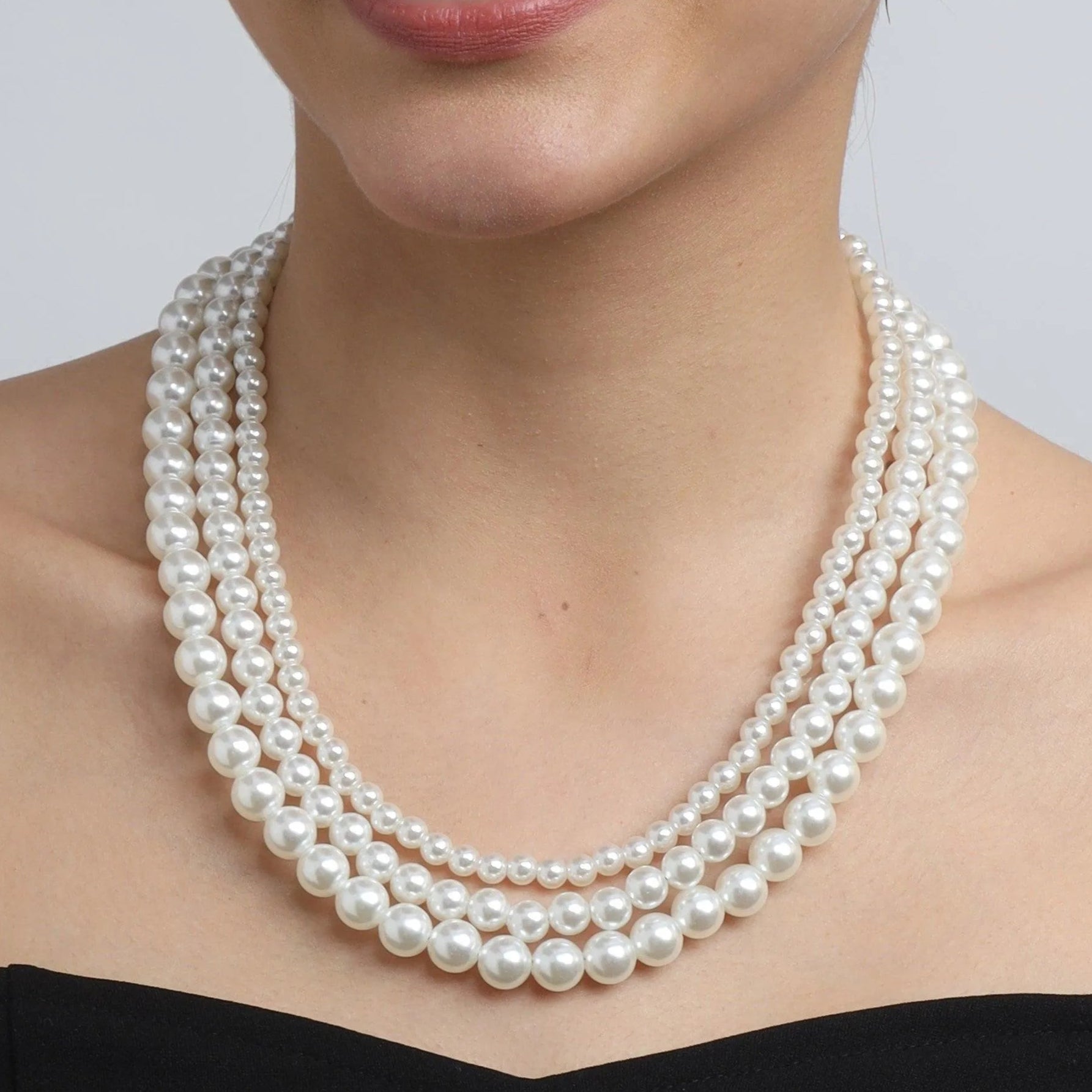 TFC Royale Pearl 3 Layered Necklace