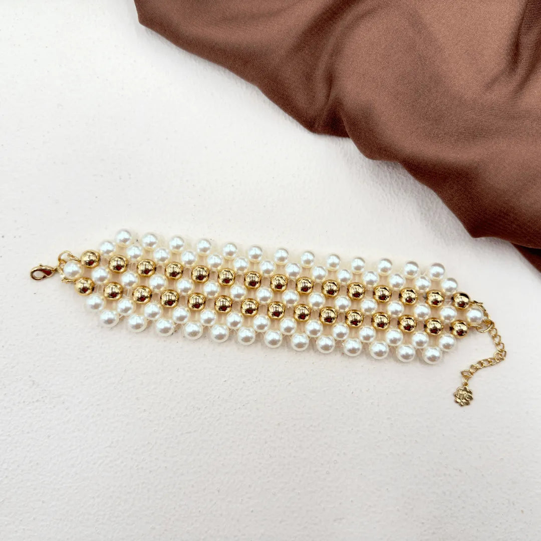 Bold Bead Gold Plated Bracelet