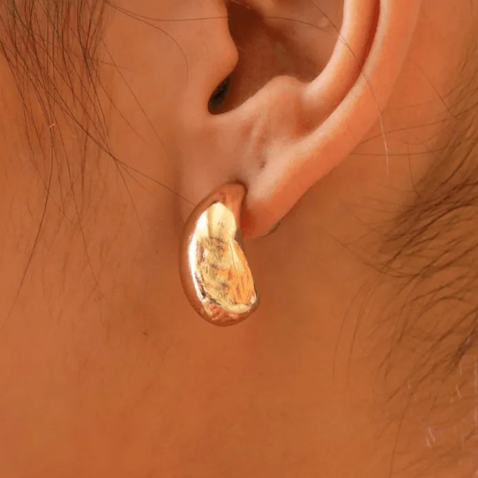 TFC Pompom Huggie Gold Plated Stud Earrings