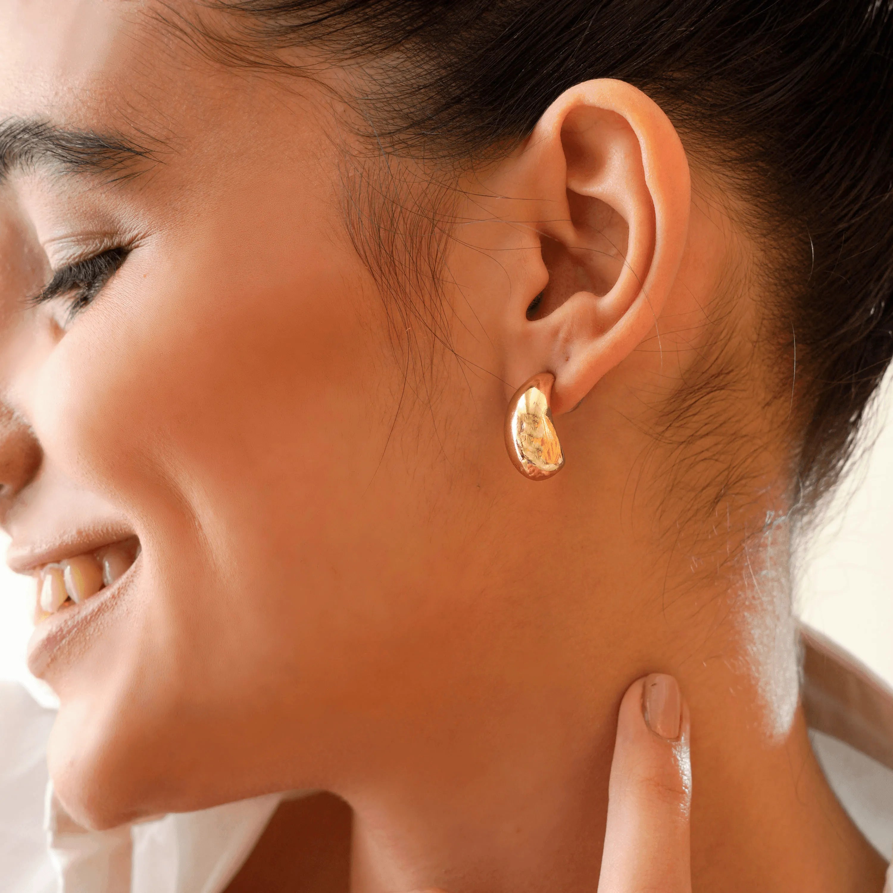 Huggie Gold Plated Stud Earrings