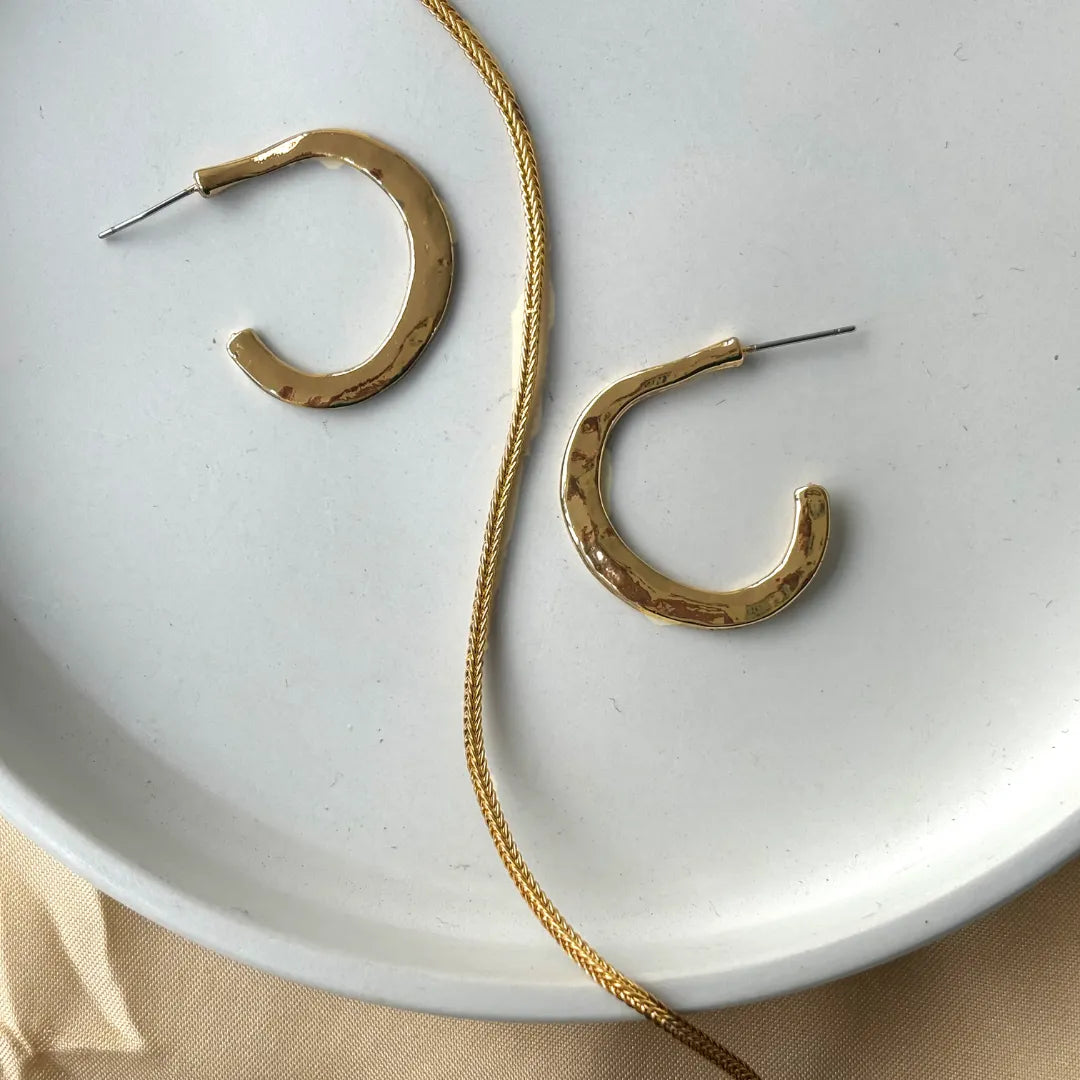 Semi circle hoop earrings deals