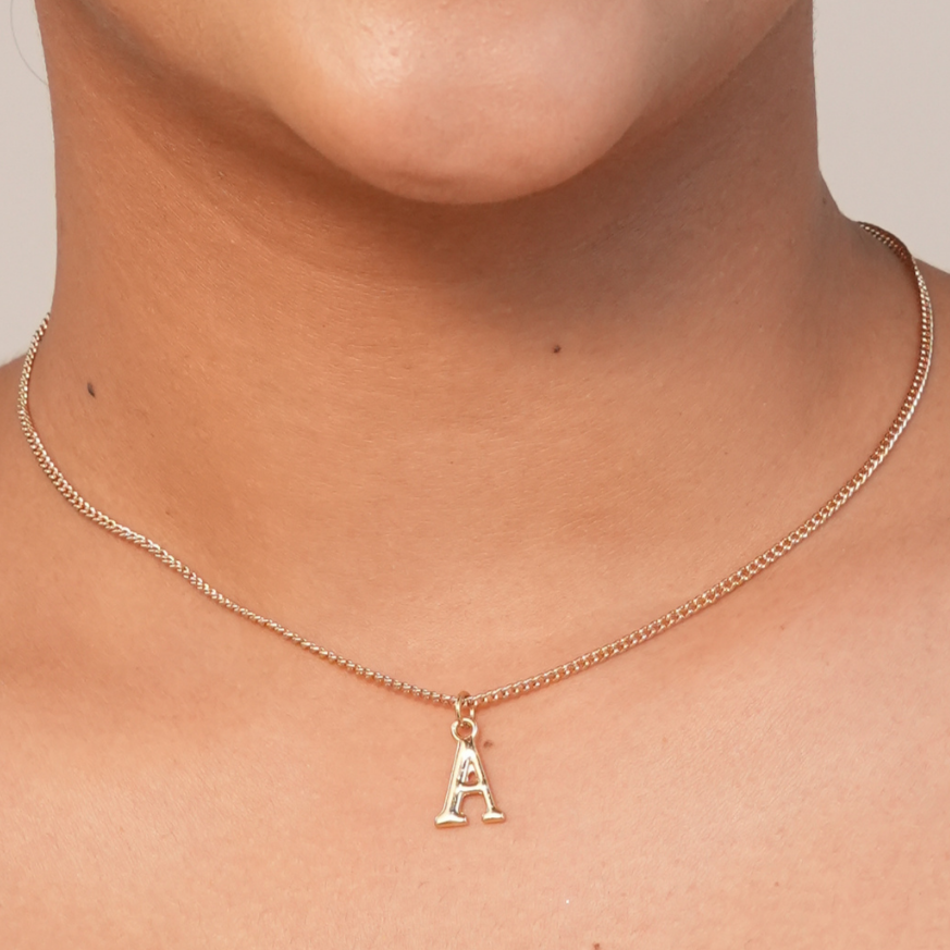 TFC Small Letter A - Gold Plated Pendant Necklace