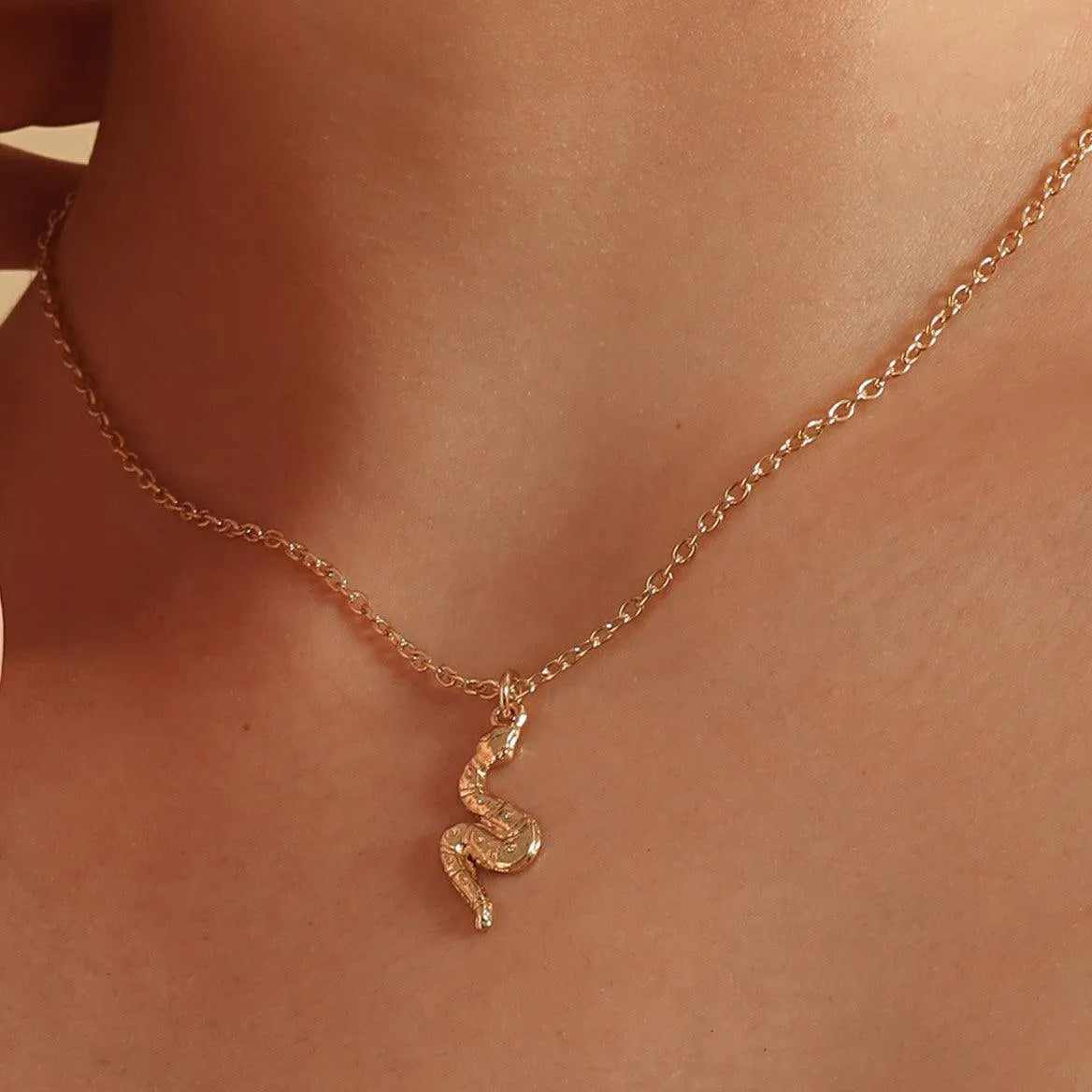 TFC Snake Gold Plated Pendant Necklace
