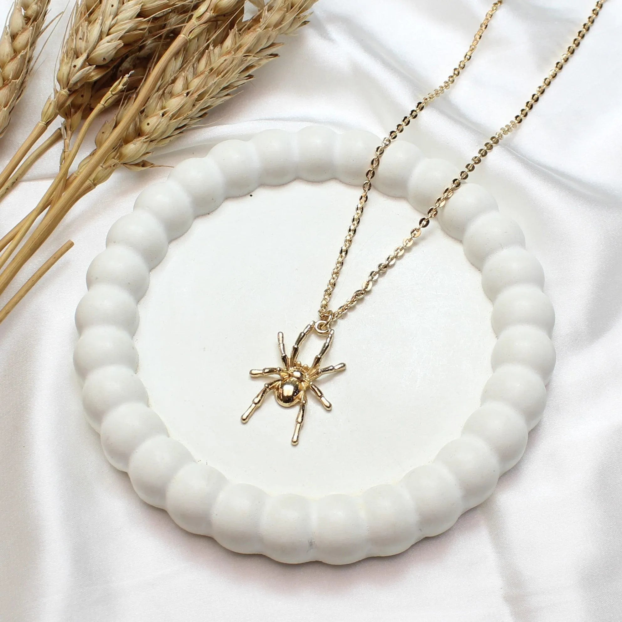 TFC Spider Web Gold Plated Pendant Necklace