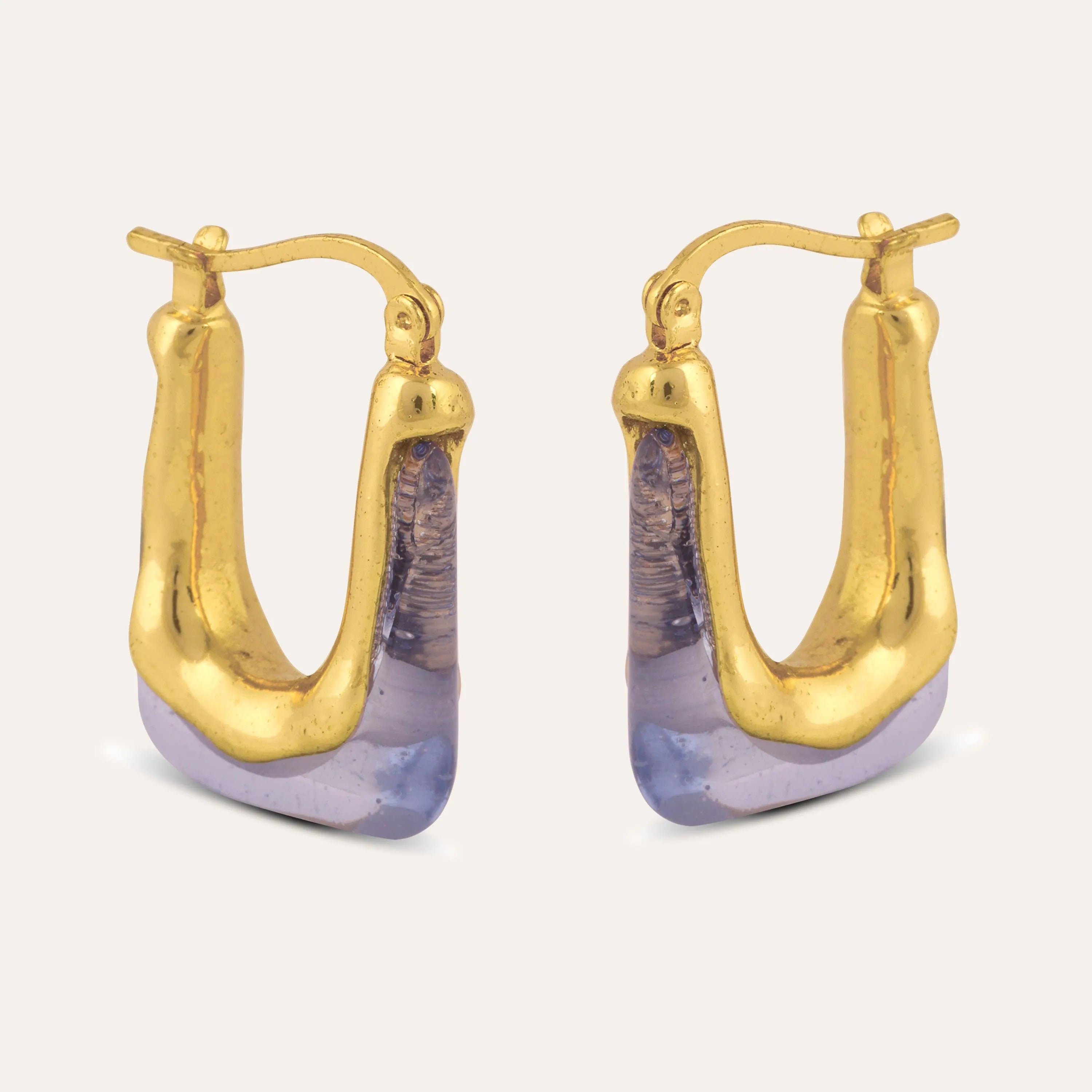 TFC Square White Resin Gold Plated Hoop Earrings- Discover daily wear gold earrings including stud earrings, hoop earrings, and pearl earrings, perfect as earrings for women and earrings for girls.Find the cheapest fashion jewellery which is anti-tarnish only at The Fun company