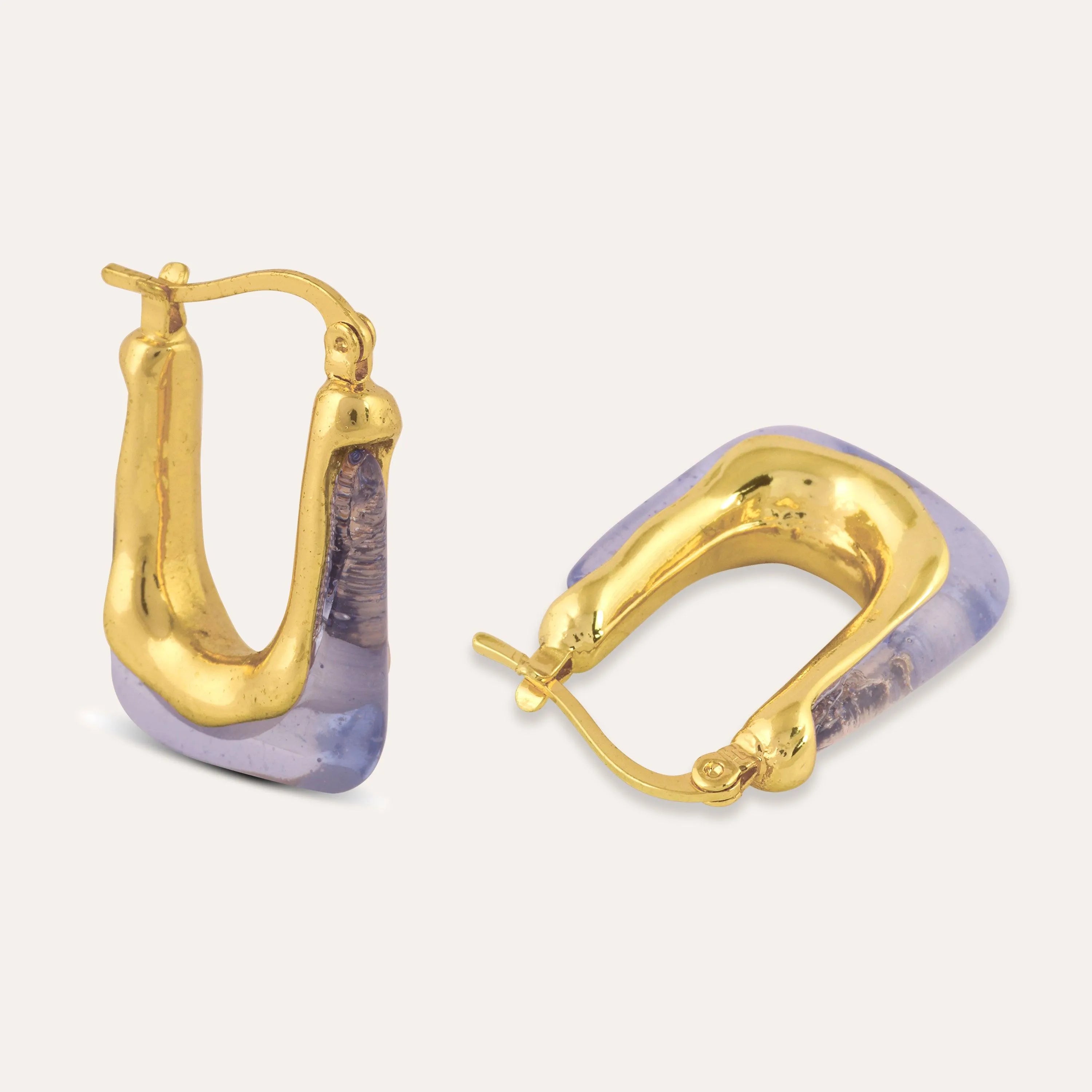 TFC Square White Resin Gold Plated Hoop Earrings- Discover daily wear gold earrings including stud earrings, hoop earrings, and pearl earrings, perfect as earrings for women and earrings for girls.Find the cheapest fashion jewellery which is anti-tarnish only at The Fun company