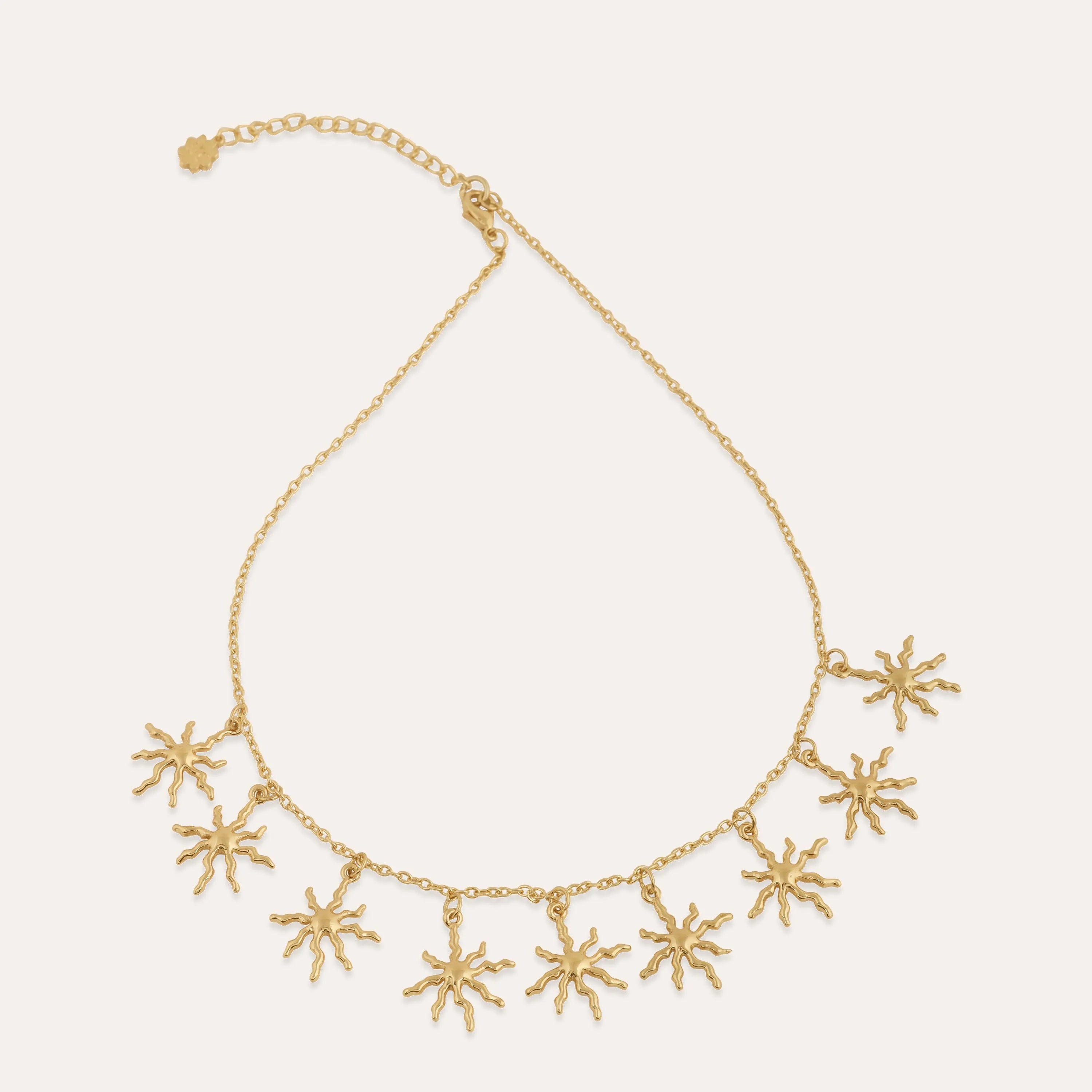 TFC Sunnyday Charms Gold Plated Necklace-Enhance your elegance with our collection of gold-plated necklaces for women. Choose from stunning pendant necklaces, chic choker necklaces, and trendy layered necklaces. Our sleek and dainty designs are both affordable and anti-tarnish, ensuring lasting beauty. Enjoy the cheapest fashion jewellery, lightweight and stylish- only at The Fun Company