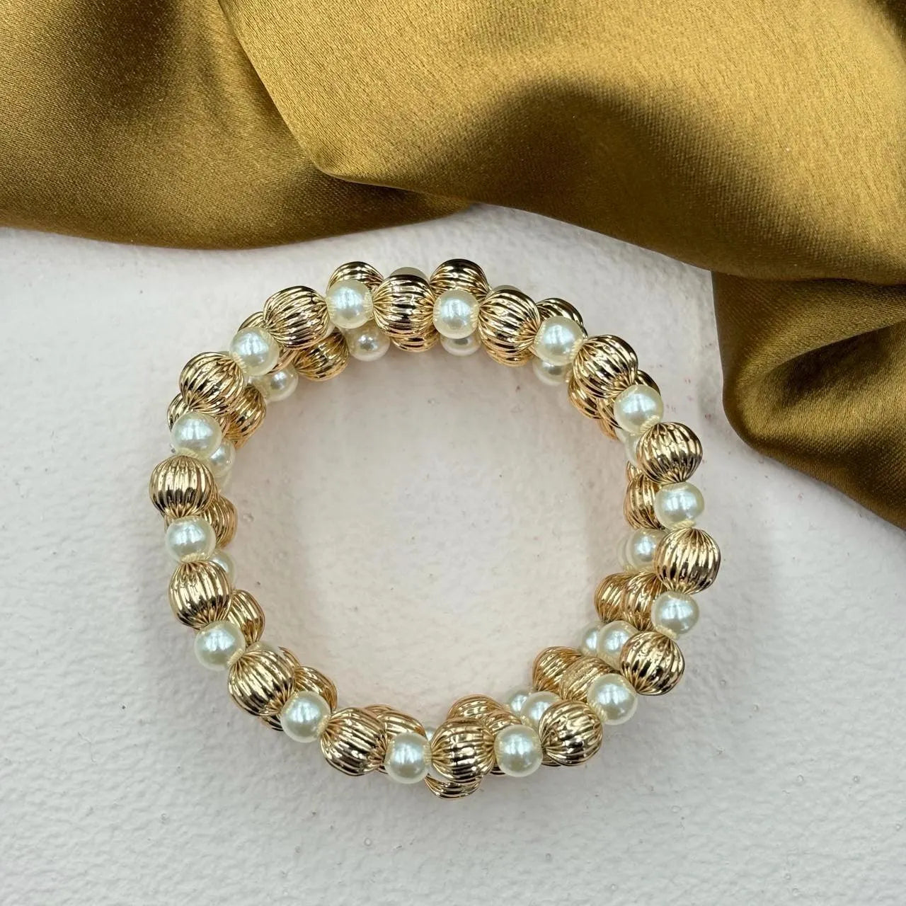 TFC Tiny Vortex and Pearl Stacked Bracelet