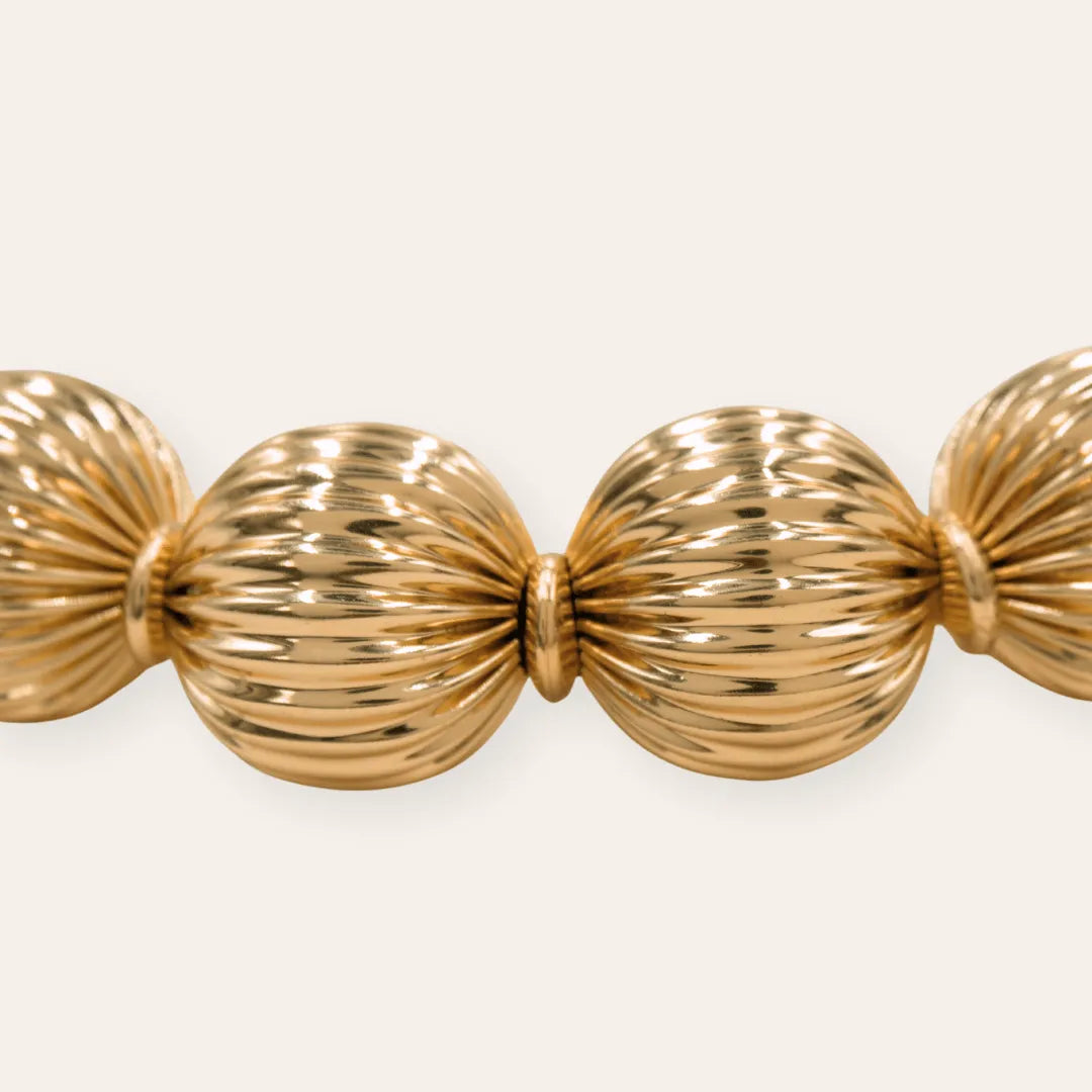 TFC Vortex Bold Bead Statement Gold Plated Necklace