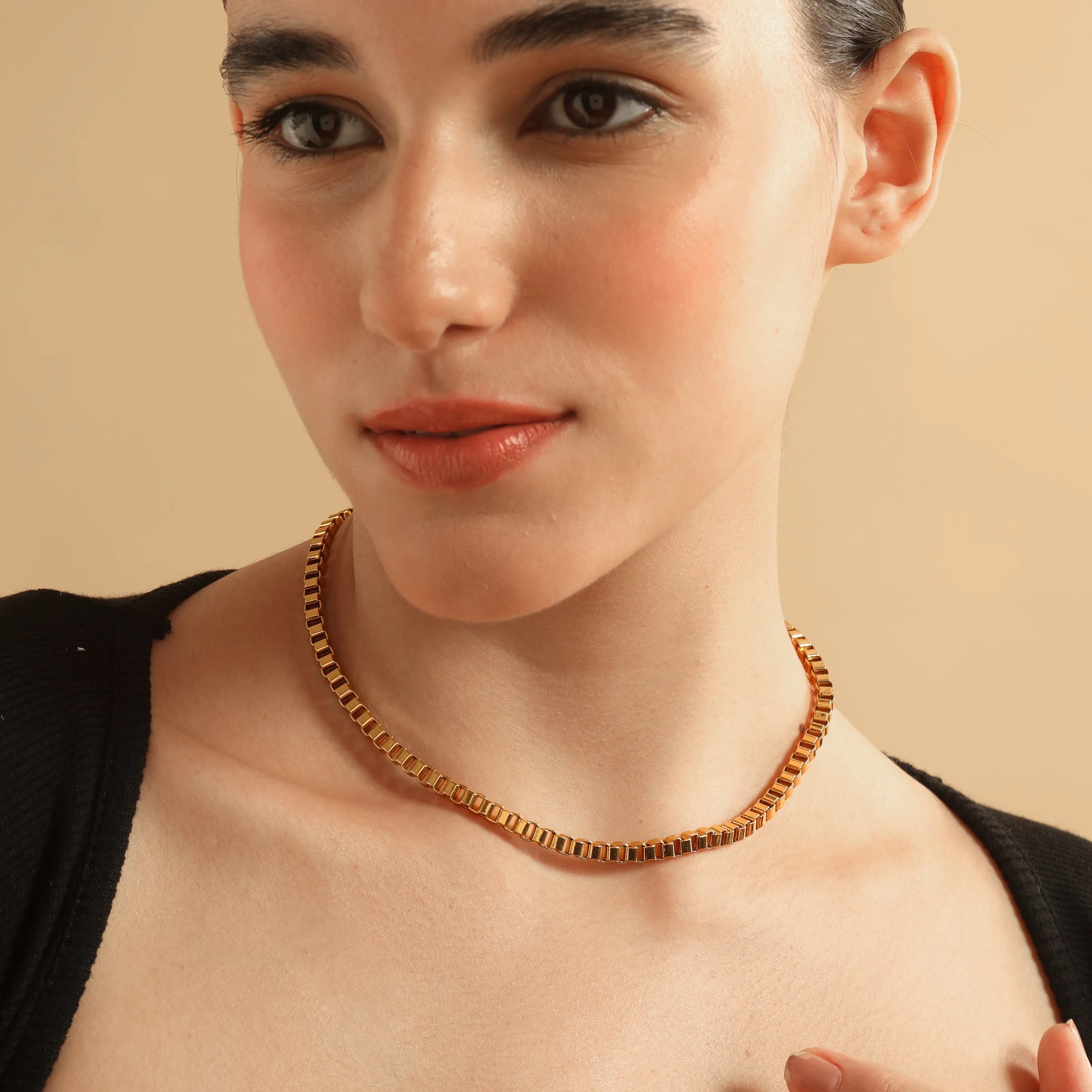 TFC Glam Luxury Gold Plated Chain Necklace-Enhance your elegance with our collection of gold-plated necklaces for women. Choose from stunning pendant necklaces, chic choker necklaces, and trendy layered necklaces. Our sleek and dainty designs are both affordable and anti-tarnish, ensuring lasting beauty. Enjoy the cheapest fashion jewellery, lightweight and stylish- only at The Fun Company