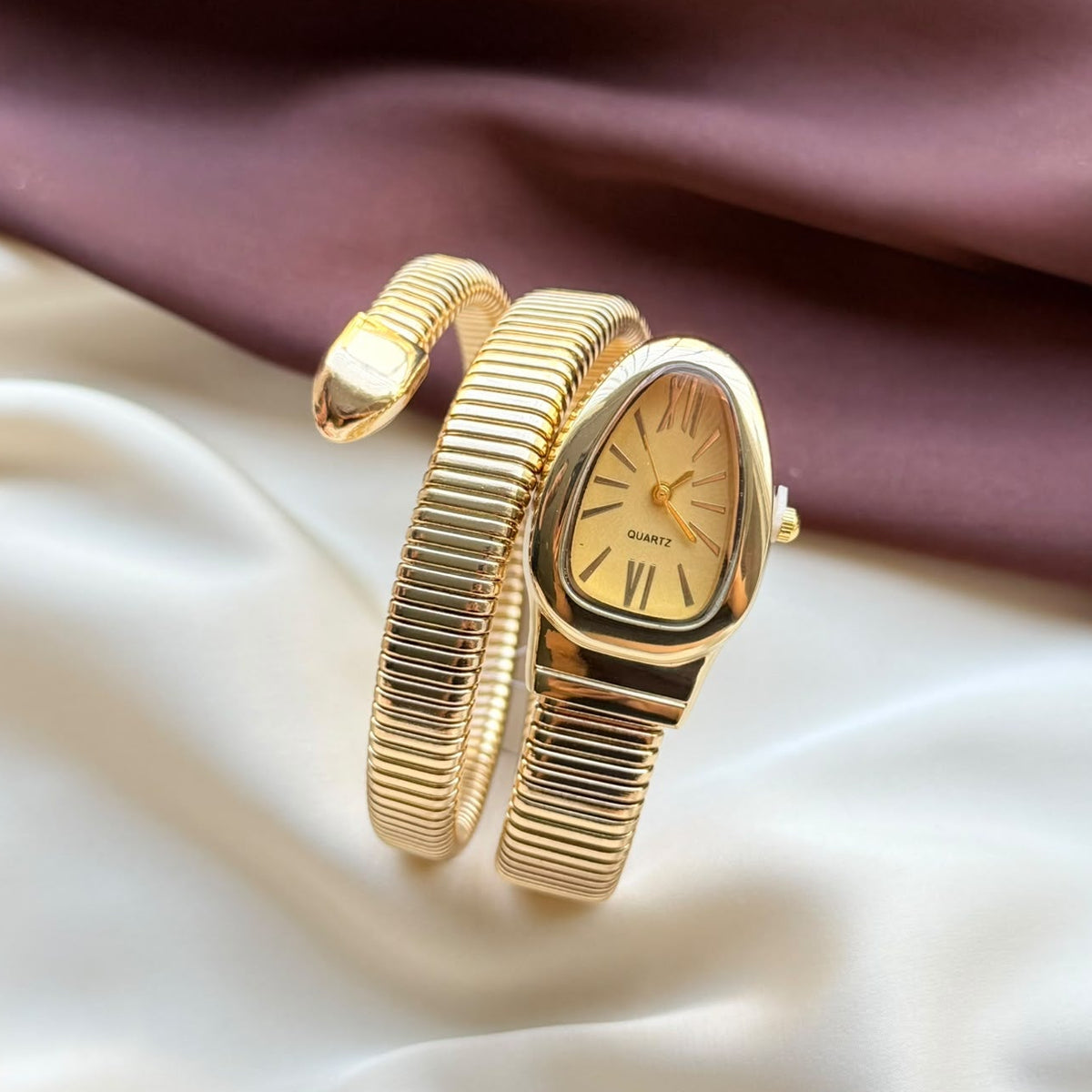 TFC Size 2.8 Golden Aura Gold Plated Snake Watch