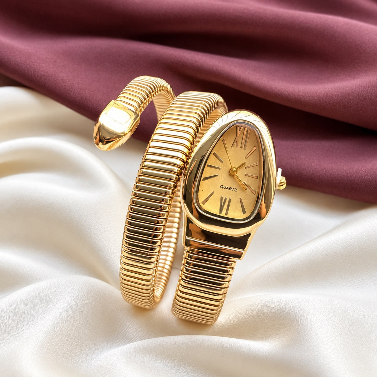 TFC Size 2.8 Golden Aura Gold Plated Snake Watch