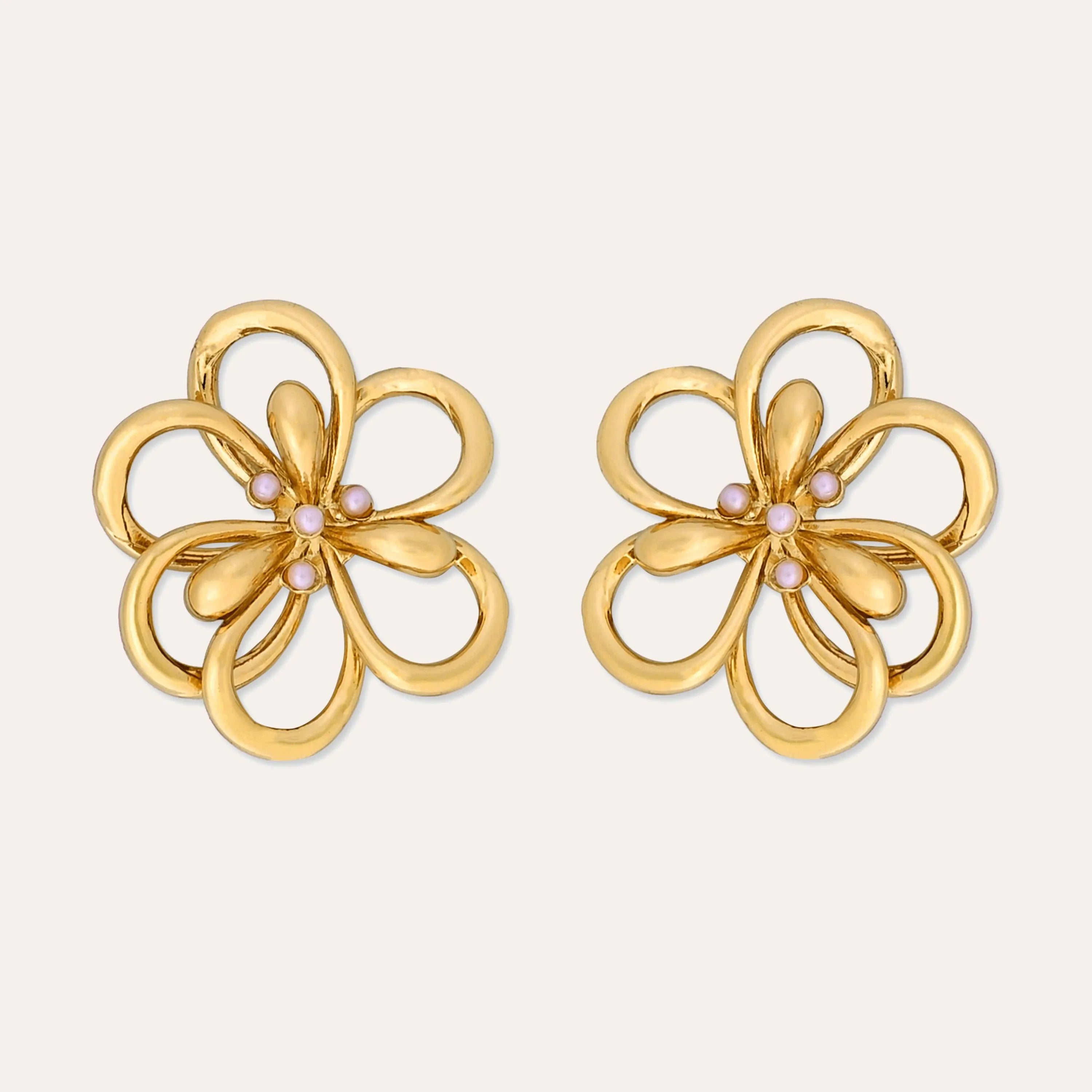 TFC Flower Power Gold Plated Earrings-Discover daily wear gold earrings including stud earrings, hoop earrings, and pearl earrings, perfect as earrings for women and earrings for girls.Find the cheapest fashion jewellery which is anti-tarnish only at The Fun company