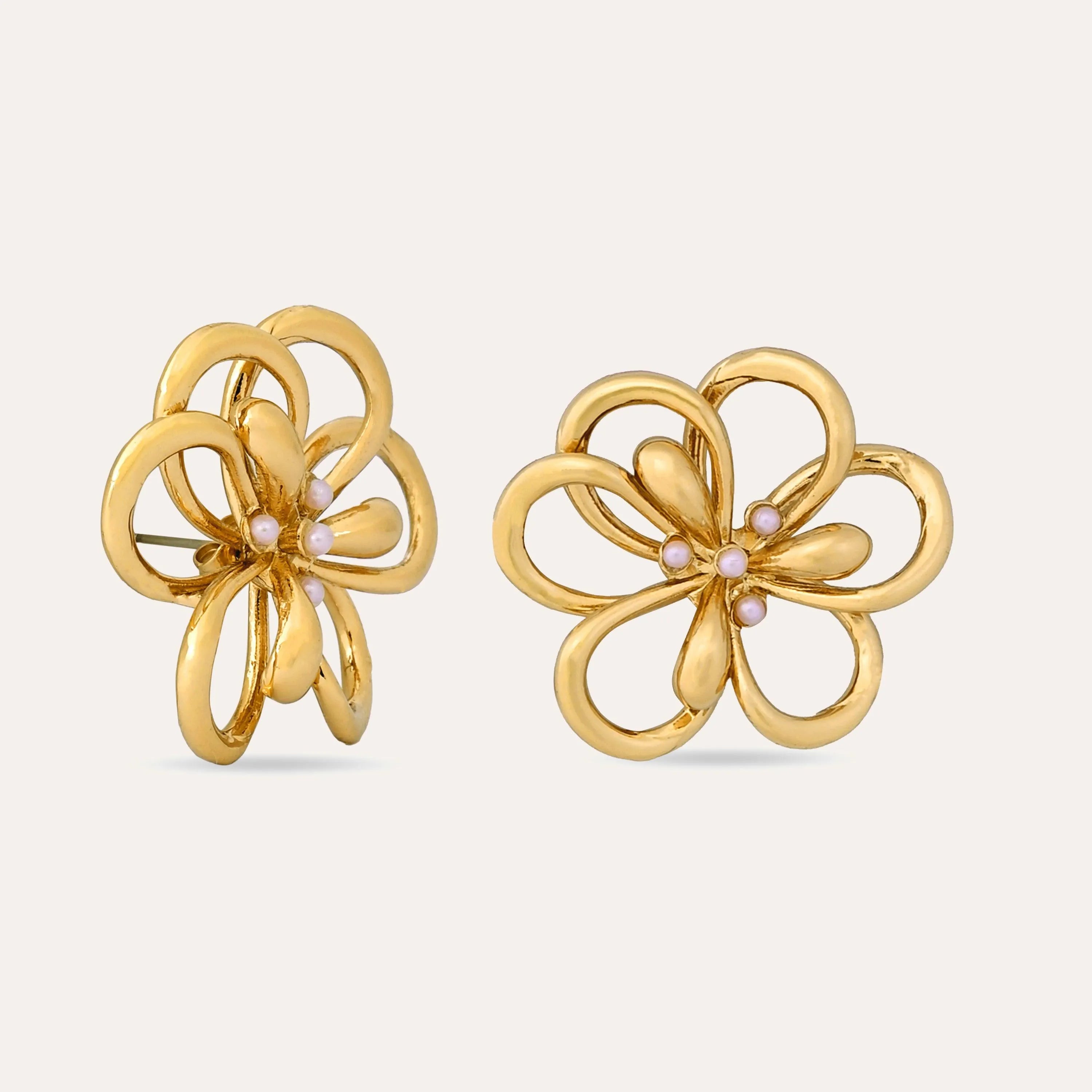 TFC Flower Power Gold Plated Earrings-Discover daily wear gold earrings including stud earrings, hoop earrings, and pearl earrings, perfect as earrings for women and earrings for girls.Find the cheapest fashion jewellery which is anti-tarnish only at The Fun company