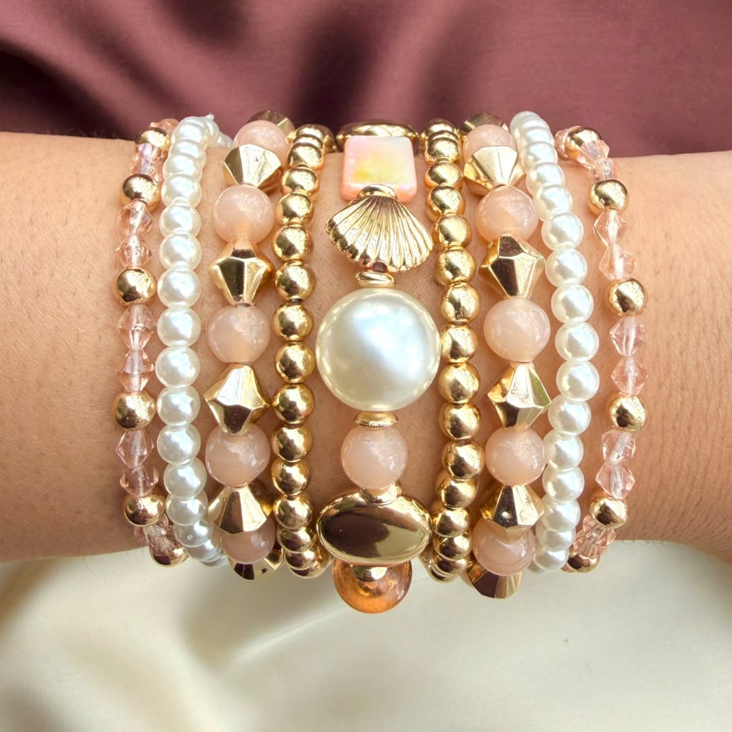 TFC Stretchable Peachy Gold Plated Bracelet