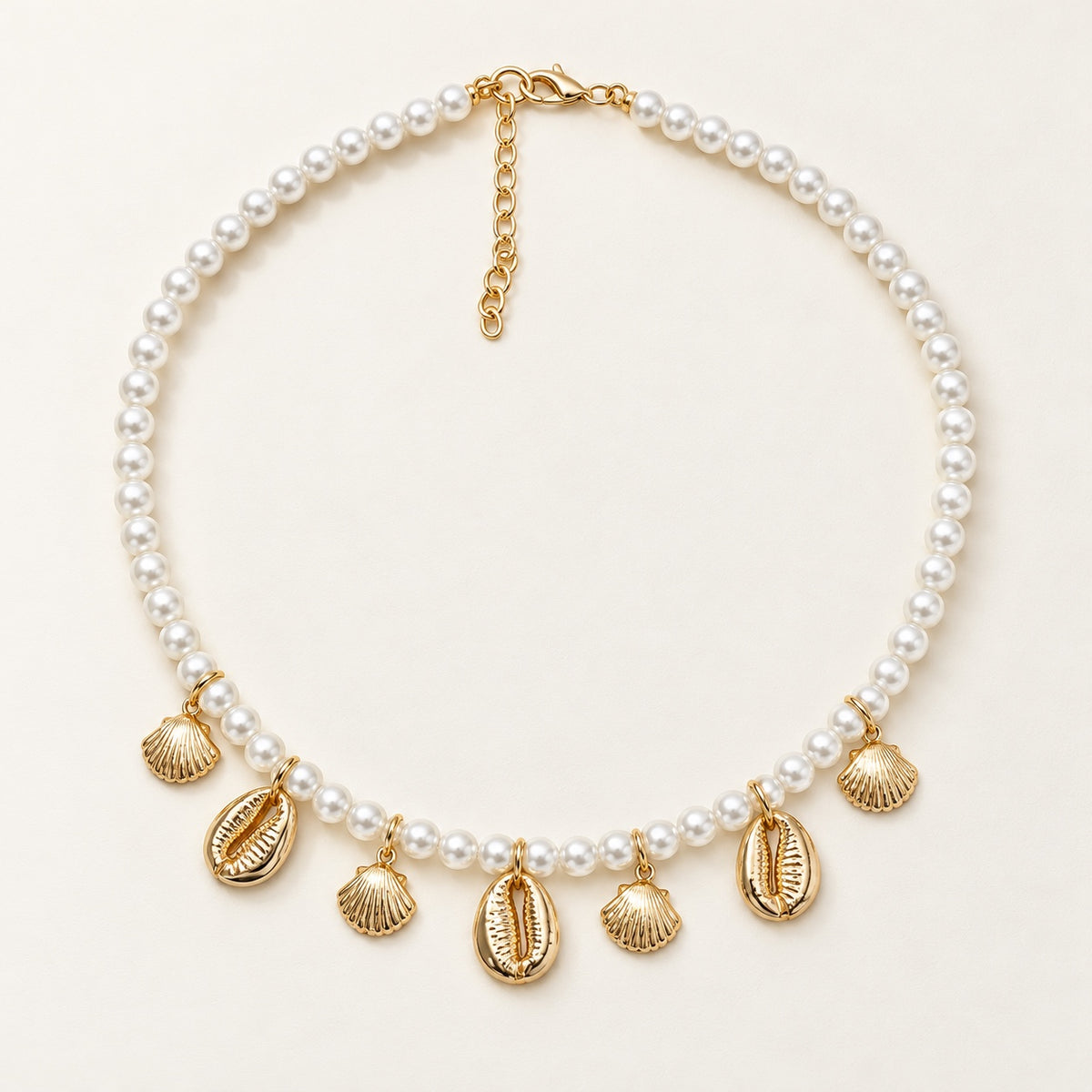 TFC Pearl Dew Gold Plated Pendant Chain Necklace