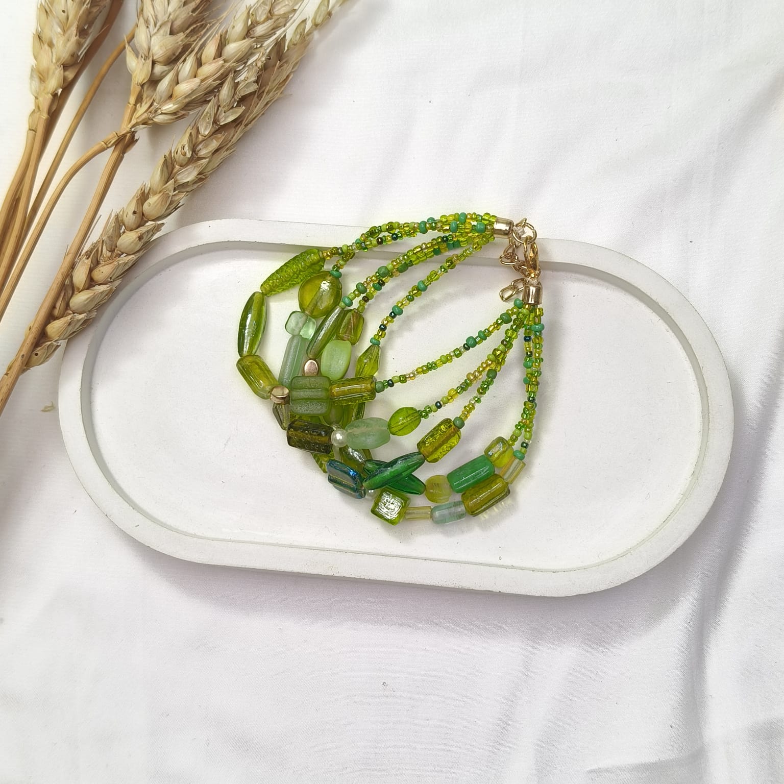 TFC Calming Green Gold Plated Bracelet