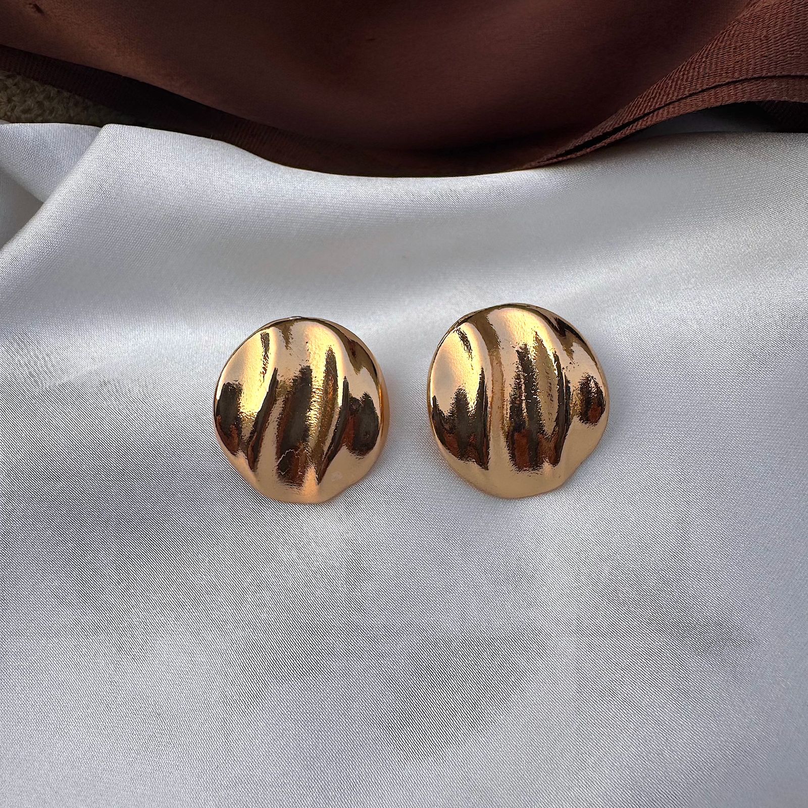 TFC Soft Swirl Gold Plated Stud Earrings
