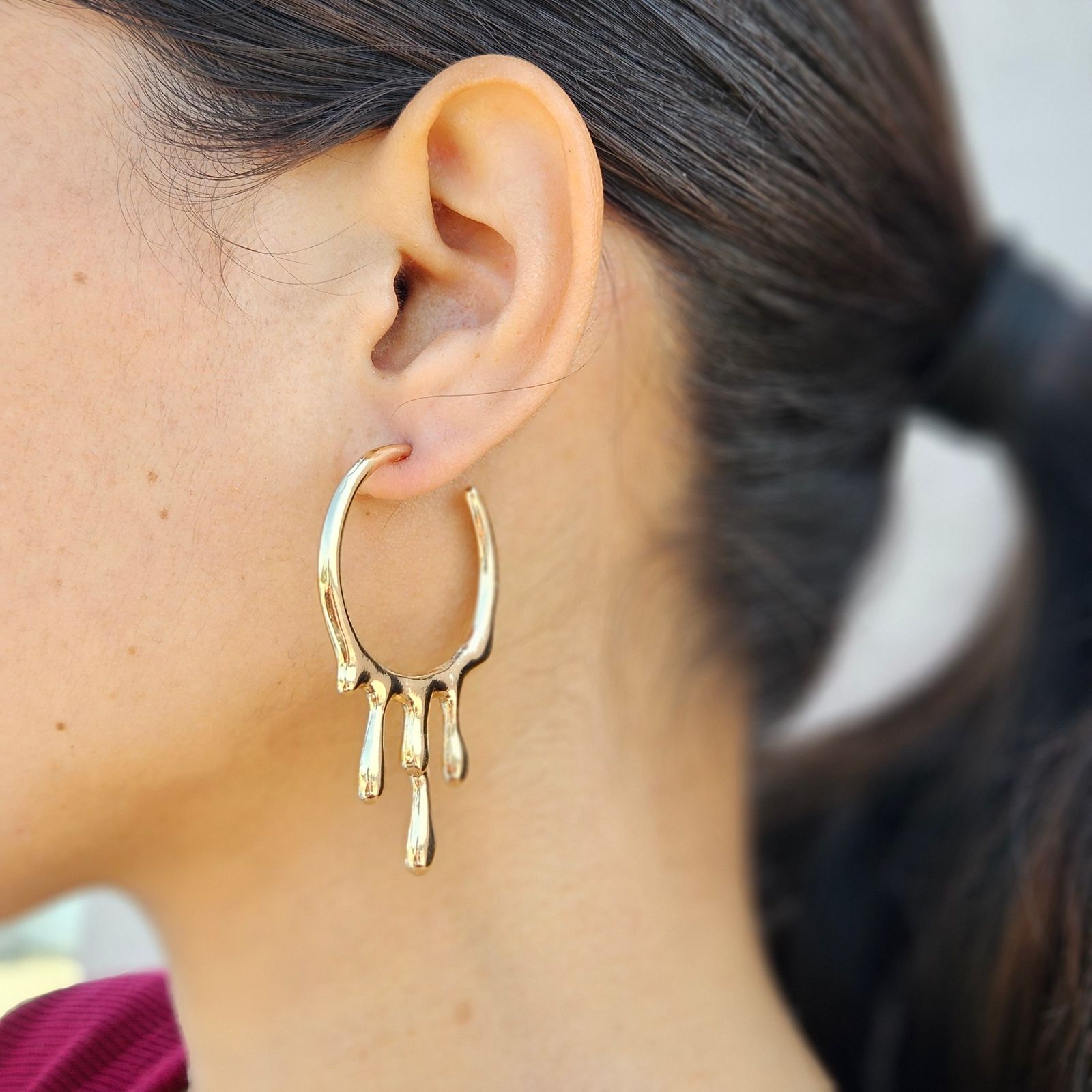 TFC Gold Melting Hoop Earrings