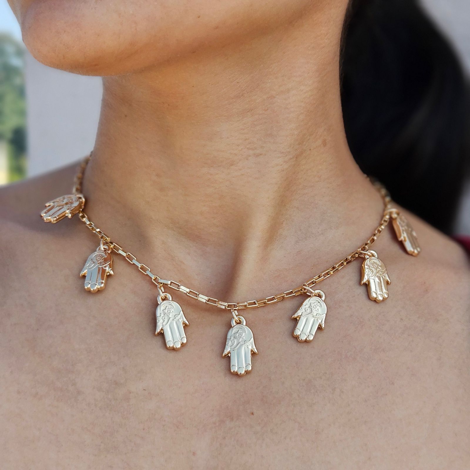 TFC Humsa Hand Gold Plated Necklace