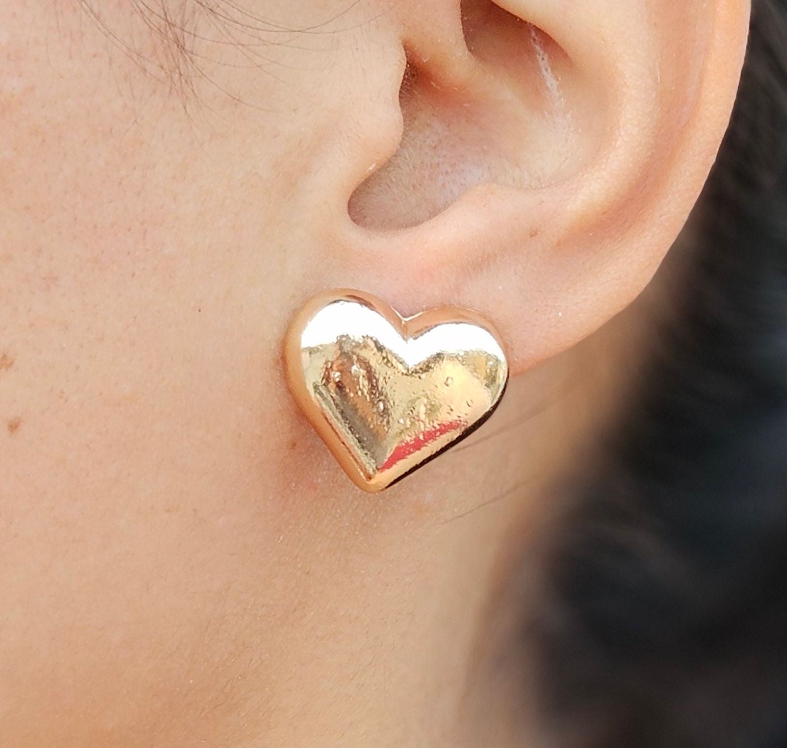 TFC Fine Heart Gold Plated Stud Earrings
